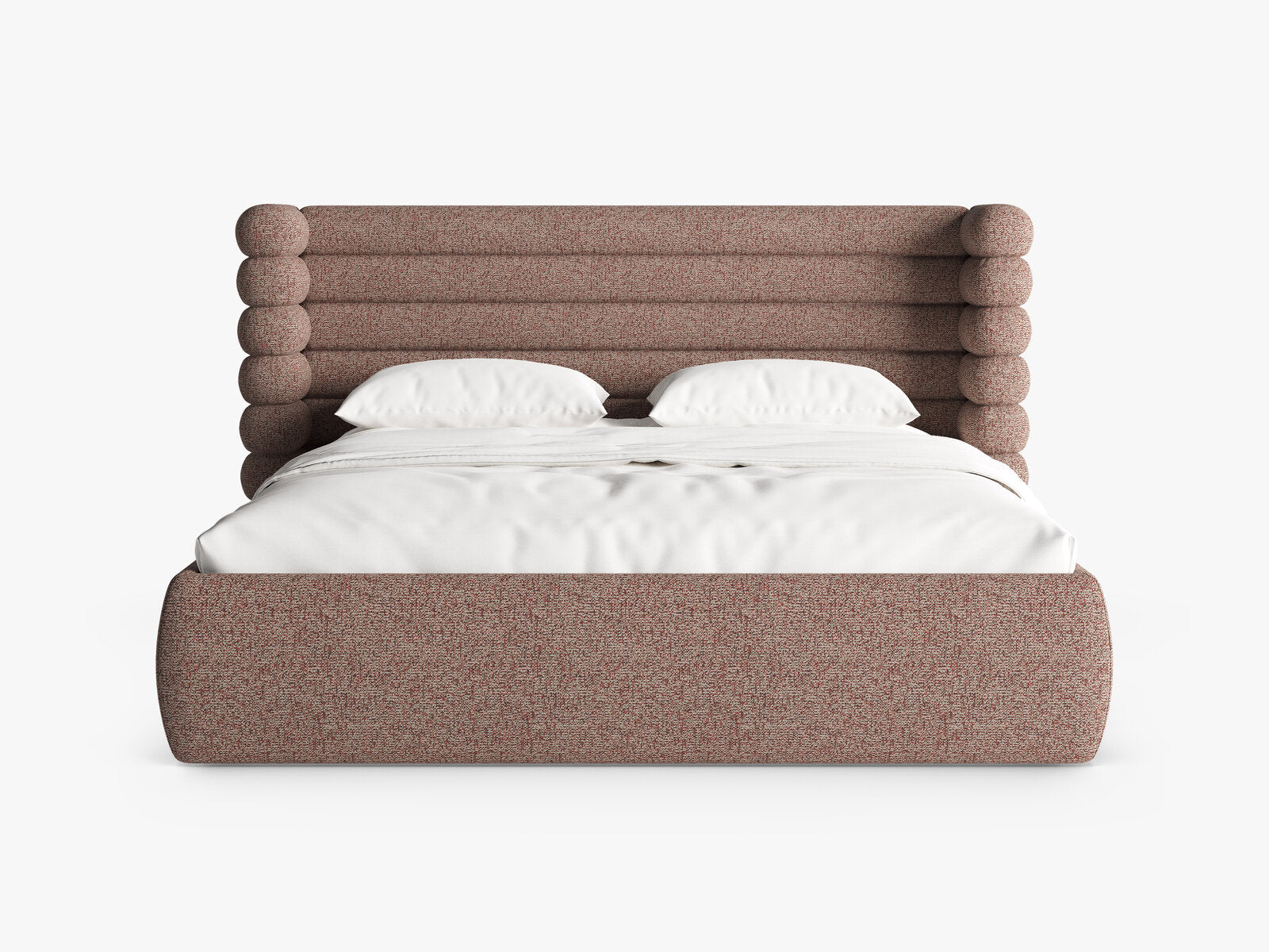 Micadoni Stauraumbett mit Kopfteil Mount Strukturierter Stoff Puente Rosa Melange 200x200