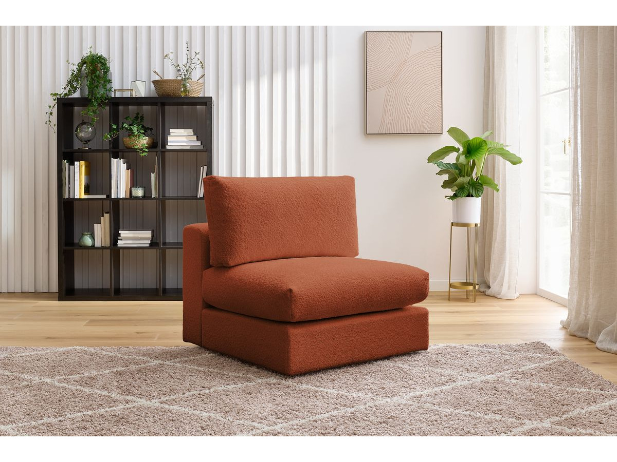 Bobochic Paris Sofamodul 1-Sitzer Bouclé-Stoff Orange