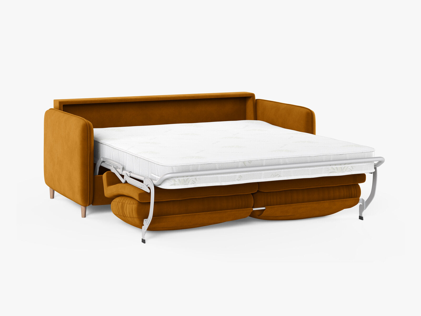 Micadoni Sofa mit Schlaffunktion Simo 3-Sitzer Samt Salvador Gelb