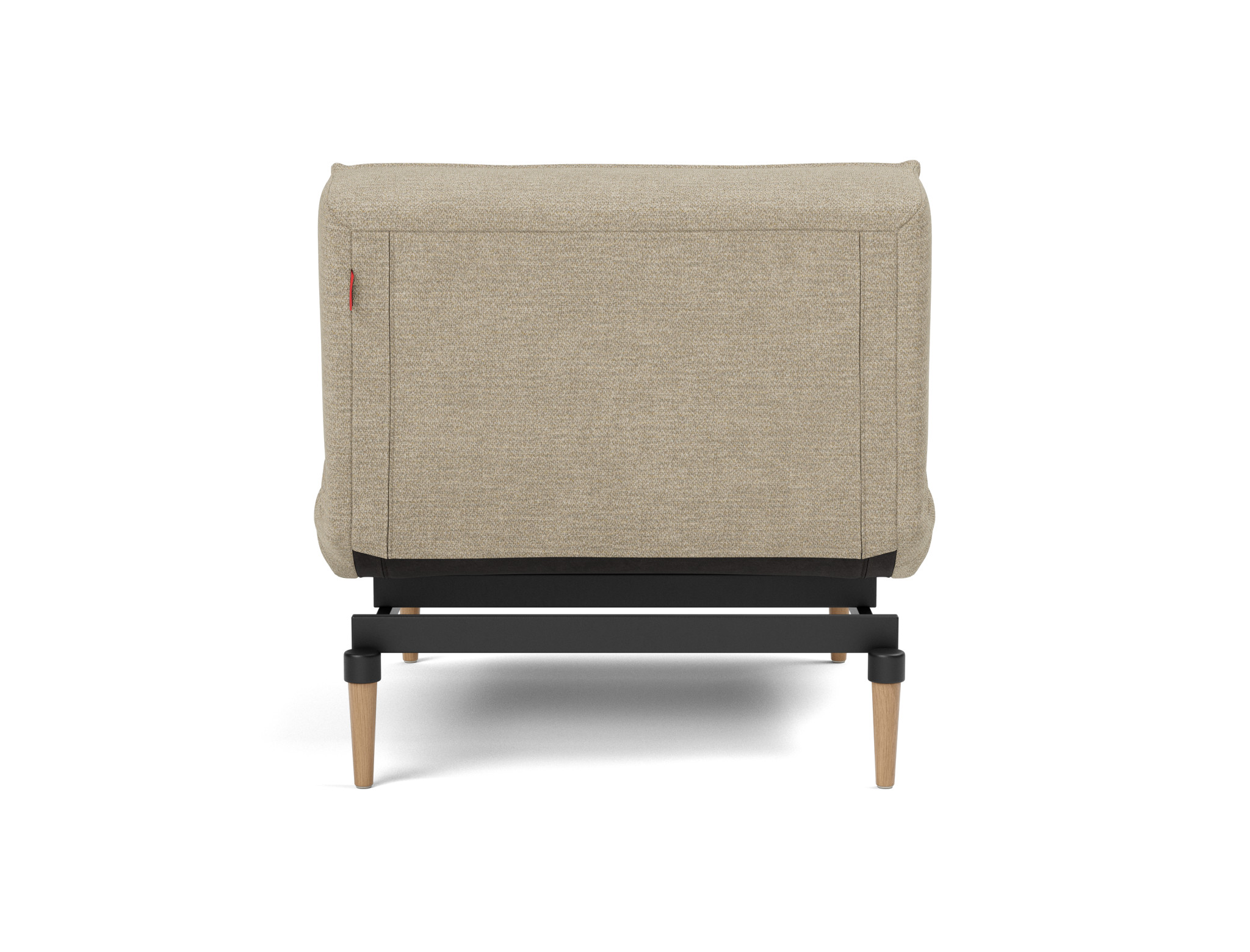 Sessel Splitback Strukturierter Stoff Taura 356-Sand Beine Styletto Eiche hell