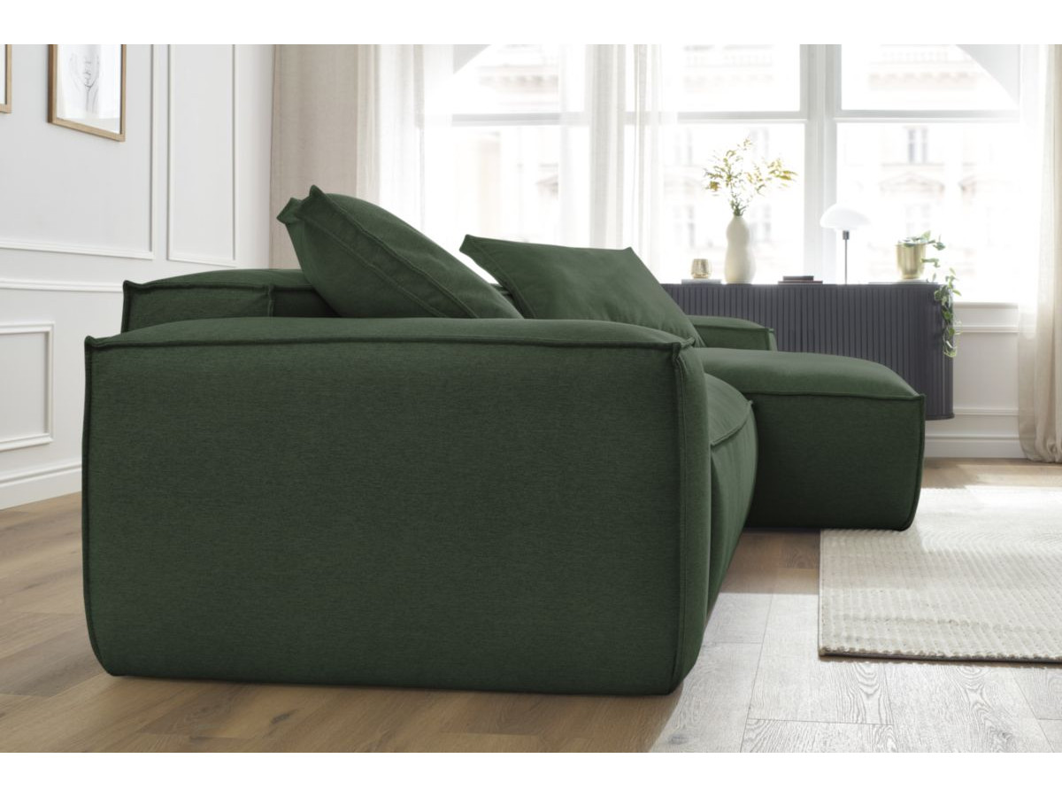 Bobochic Boheme Ecksofa, 2 Kissen Melange-Stoff Grün
