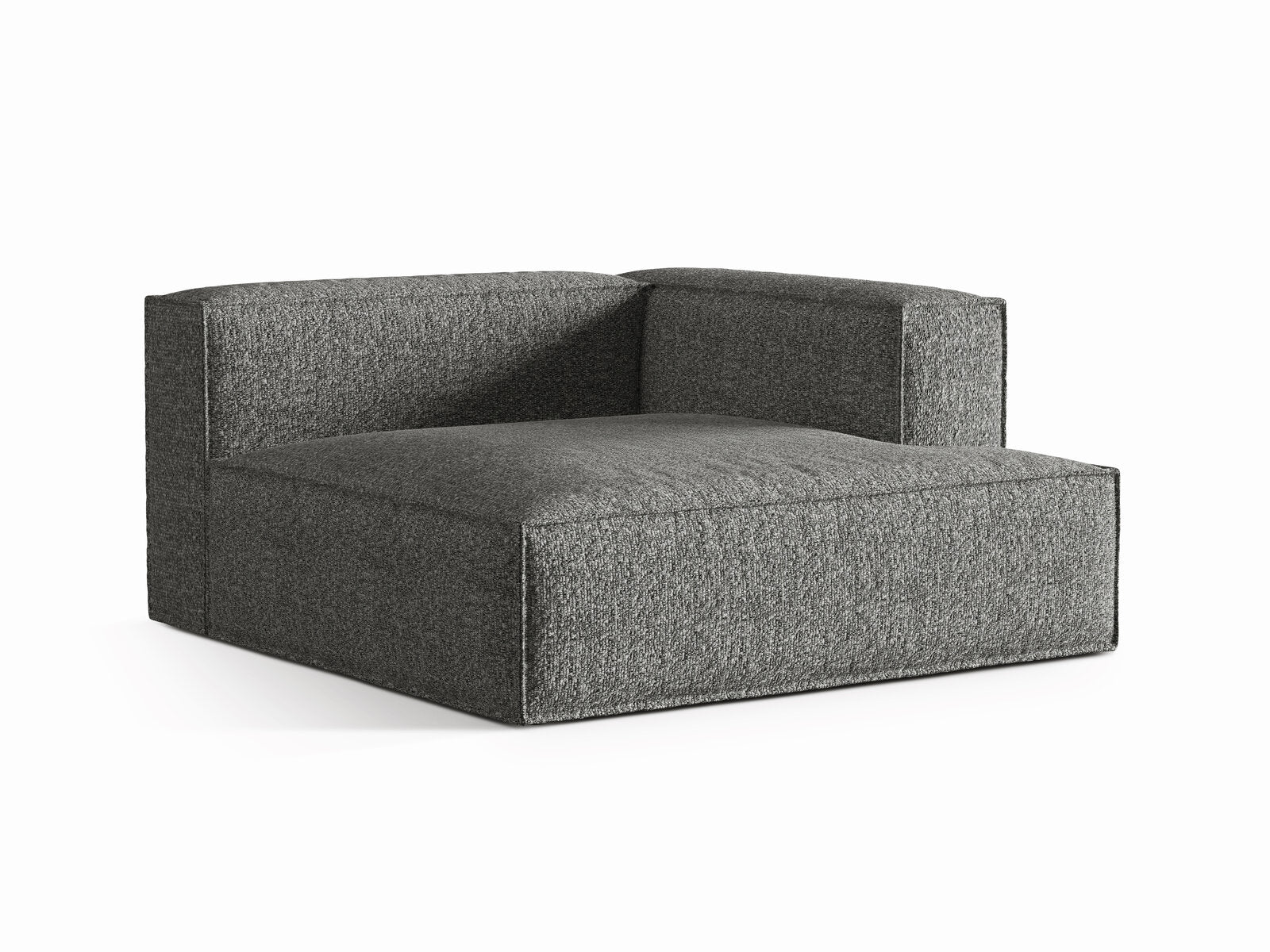 Micadoni Recamiere Nuria Groß 1-Sitzer Rechts Boucle Graphit