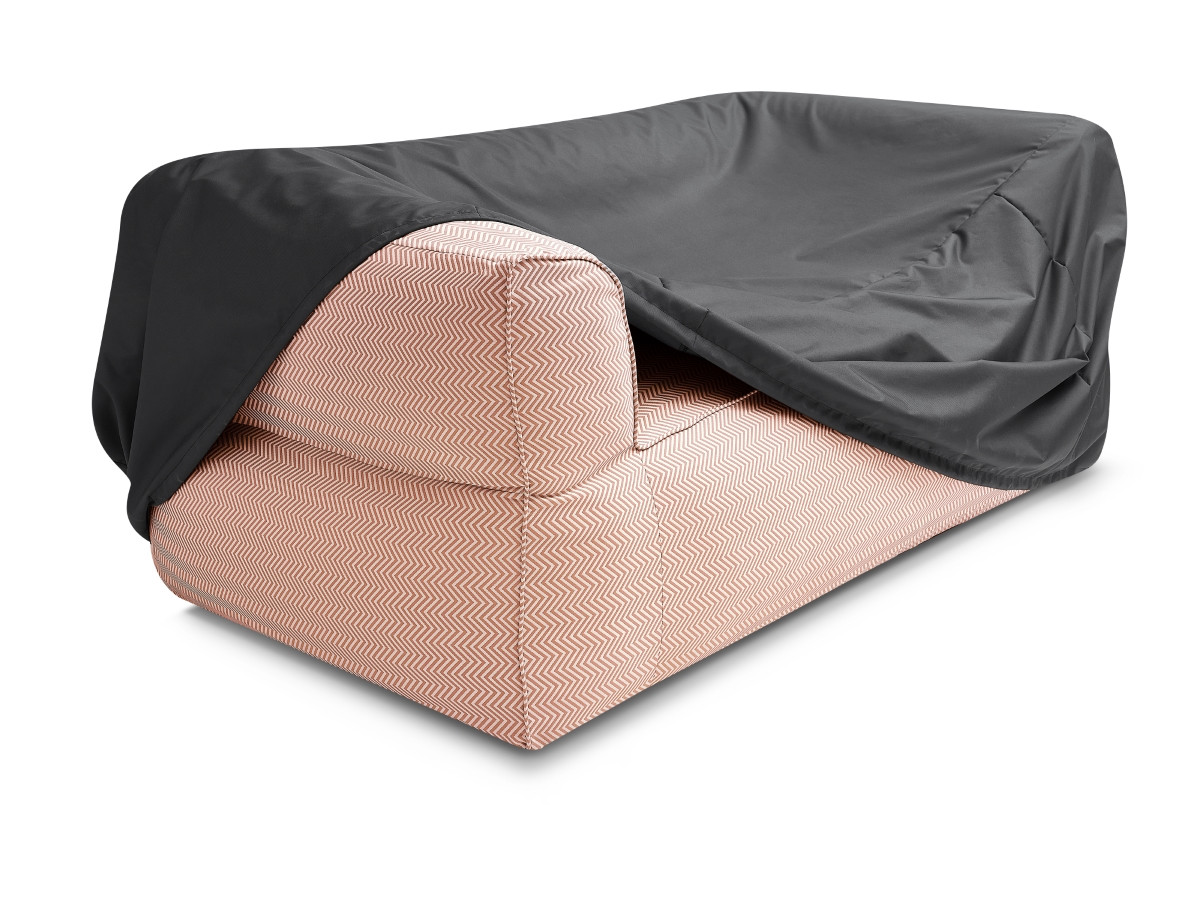 Bobochic Nour Gartensofa 3-Sitzer mit Pouf Stoff Orange