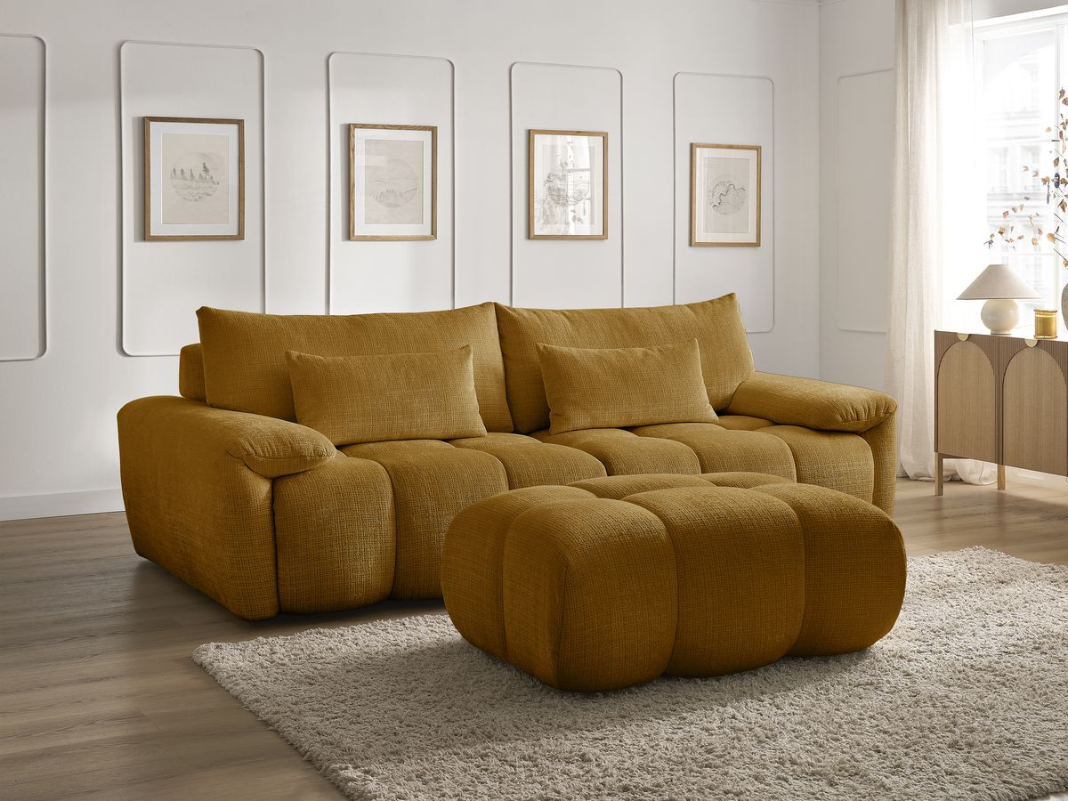 Bobochic Ivane Sofa 4-Sitzer Strukturstoff Gelb