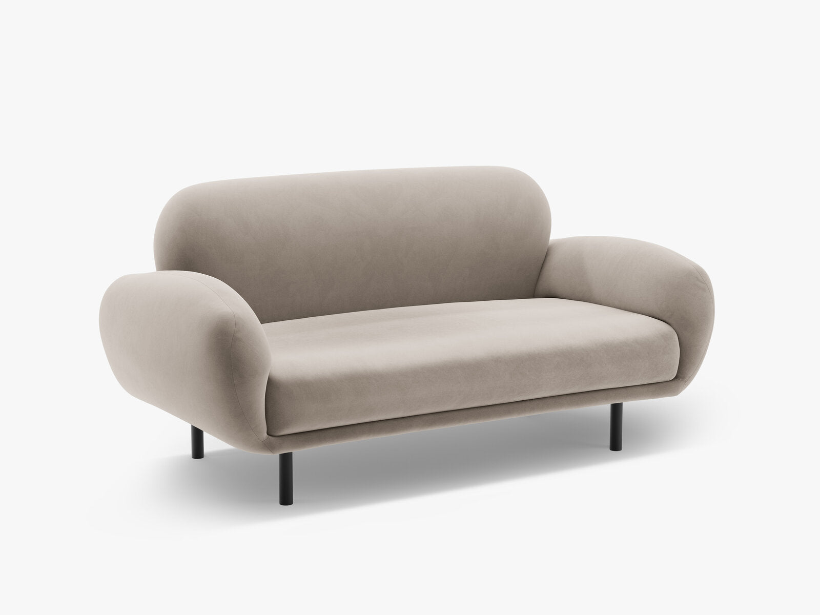 Micadoni Sofa Poppy 2-Sitzer Samt Casino Helles Beige