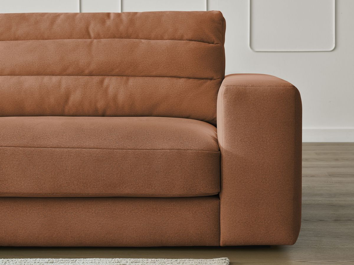 Bobochic Sierra Ecksofa Samt Orange Ecke links
