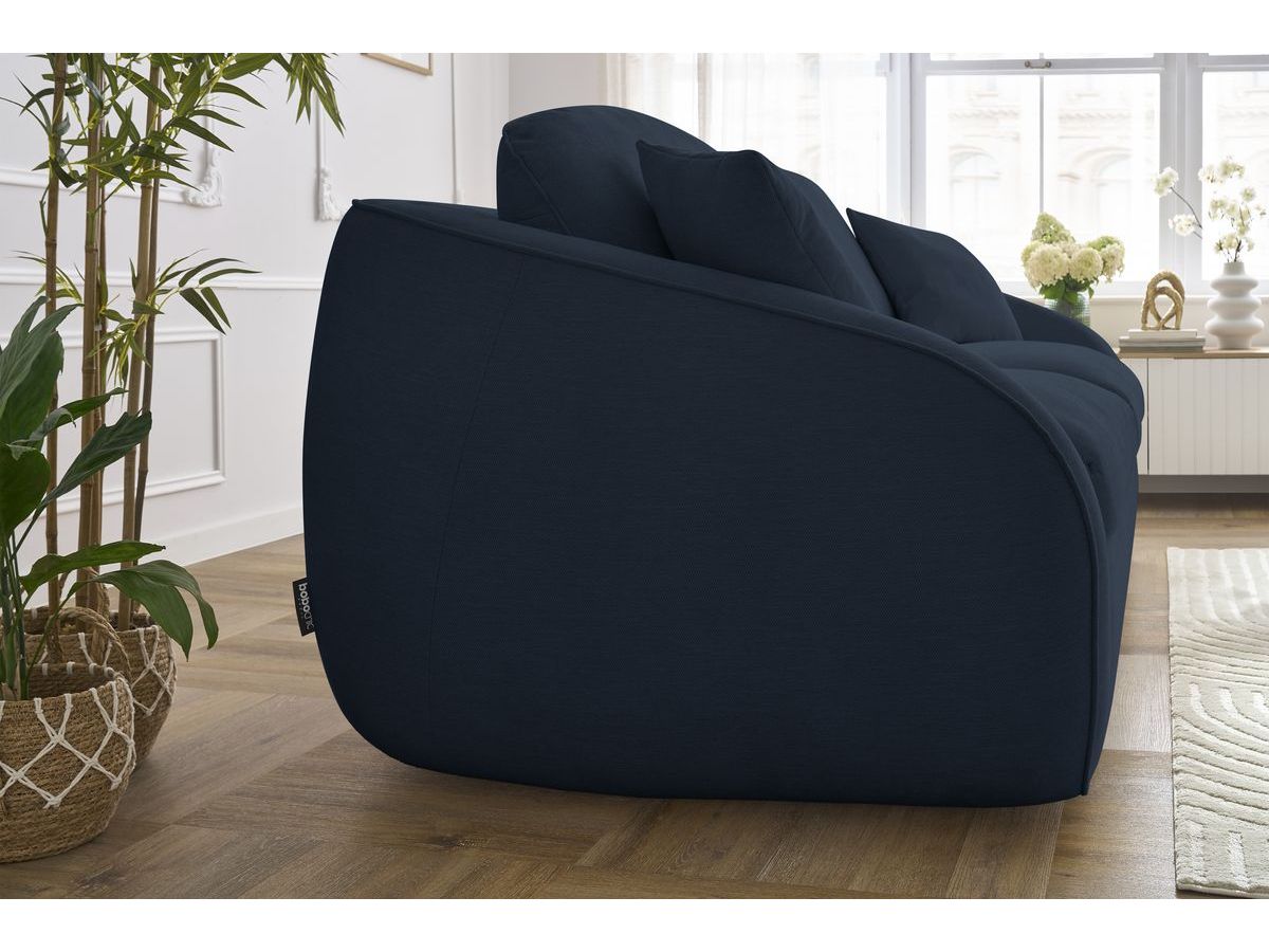 Bobochic Cezanne Schlafsofa 3-Sitzer Stoff Dunkelblau, Liegefläche 160 × 194 cm