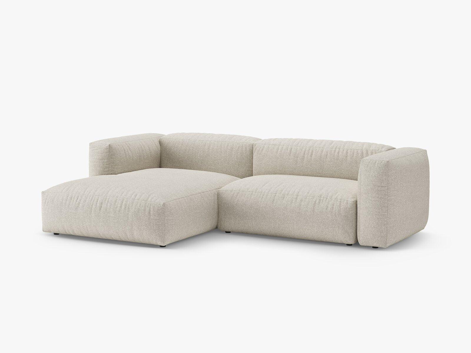 Micadoni Martina Ecksofa 4-Sitzer mit Schlaffunktion Links Boucle Monet Beige