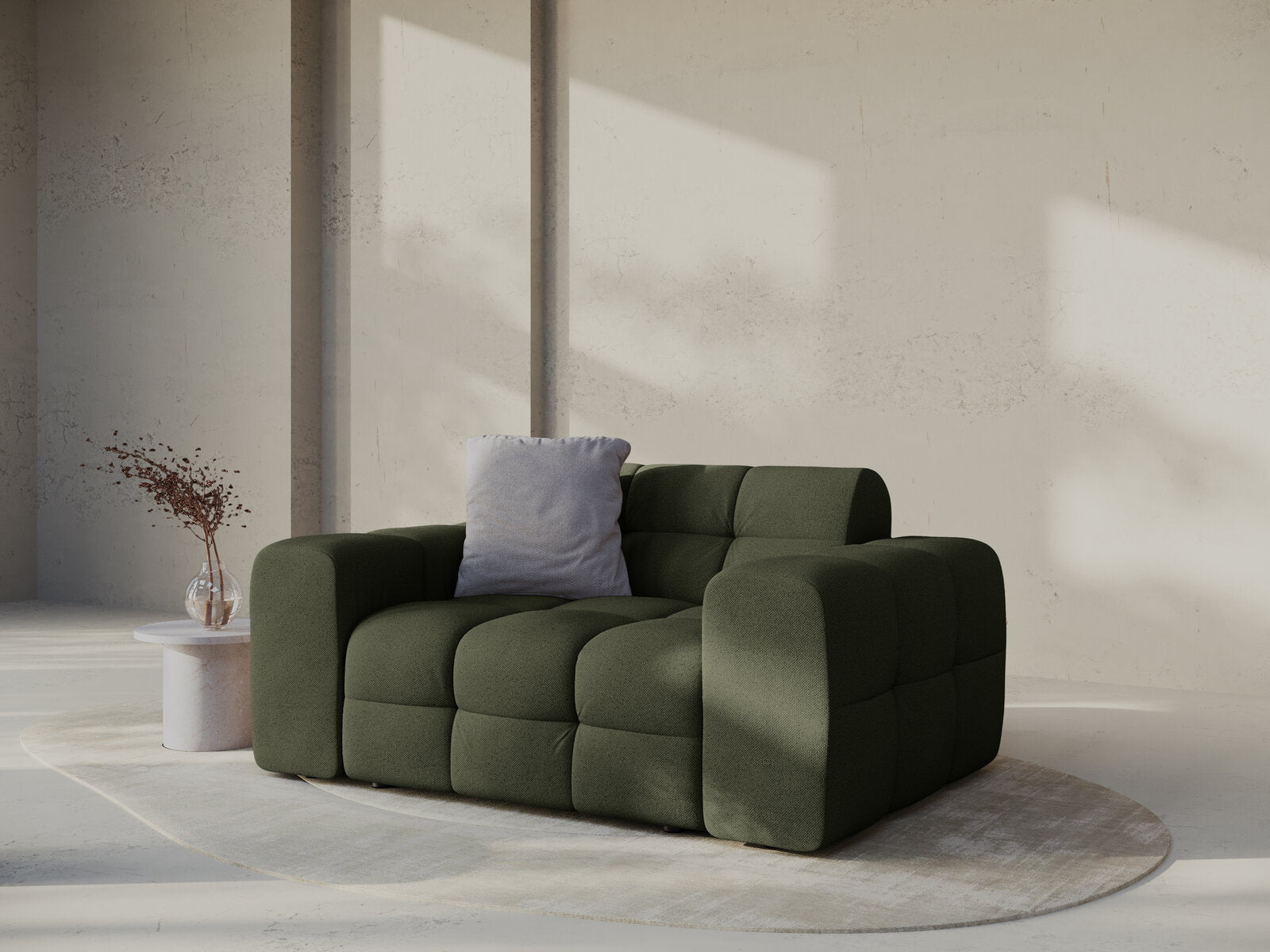 Micadoni Sofa Kendal 2-Sitzer Strukturierter Stoff Amazonas Grün