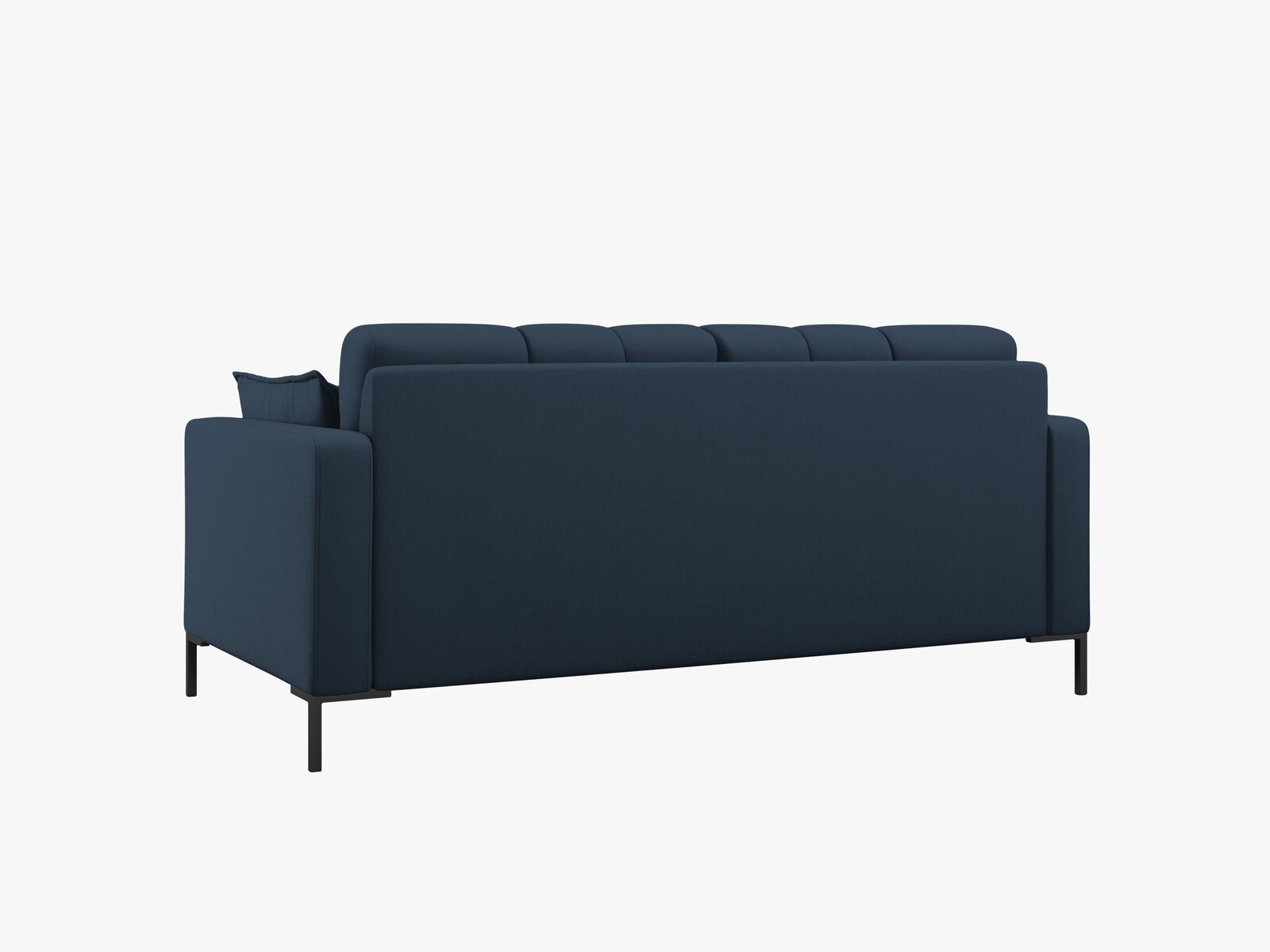 Micadoni Sofa Mamaia 2-Sitzer Strukturierter Stoff Neve Blau schwarze Beine