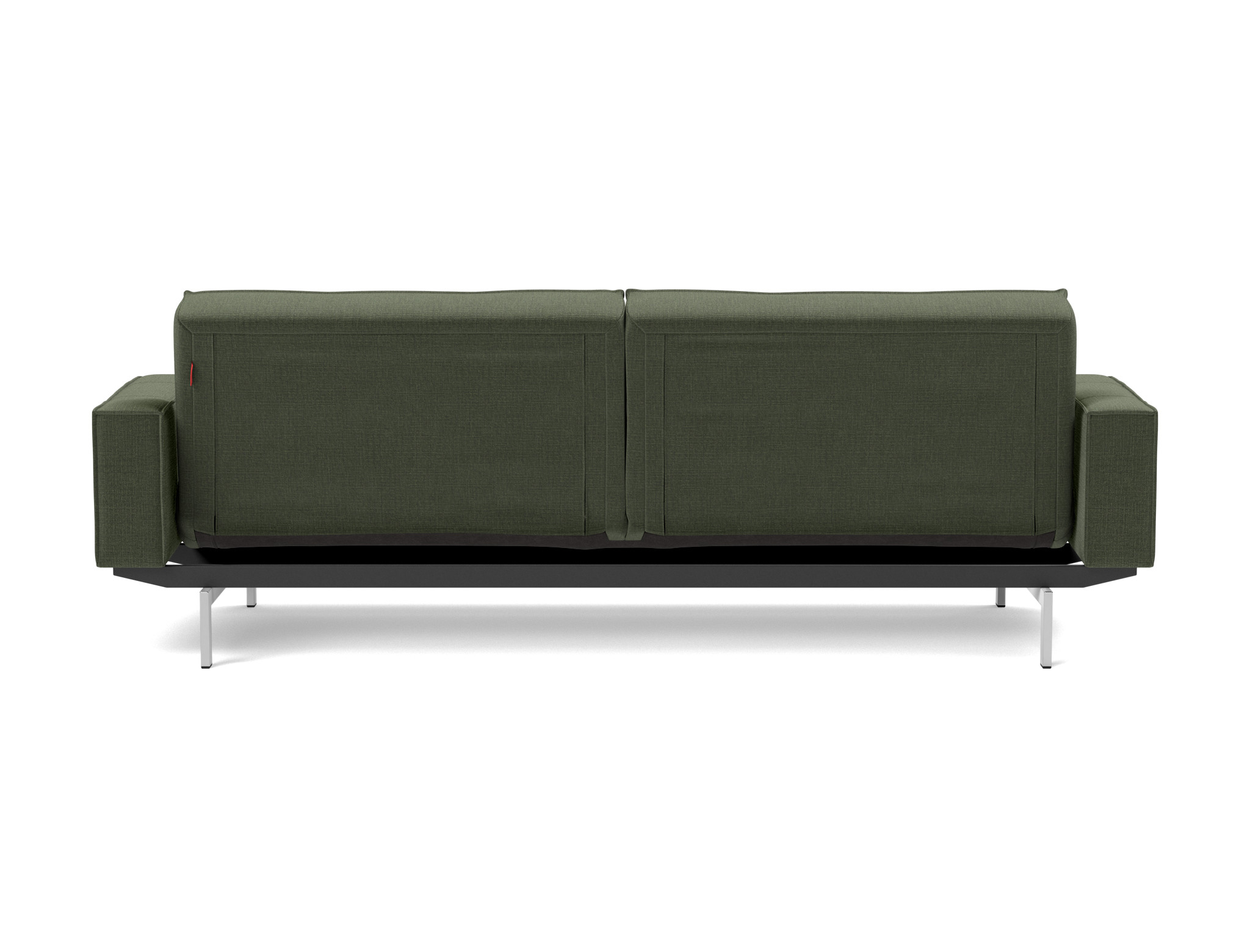 Schlafsofa Splitback mit Armlehnen Chenille Esina 413-Olive-Green Beine Chrom