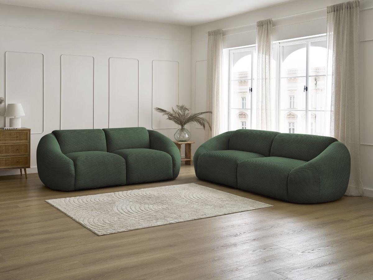 Bobochic Tina Sofa 5-Sitzer Cordsamt Grün