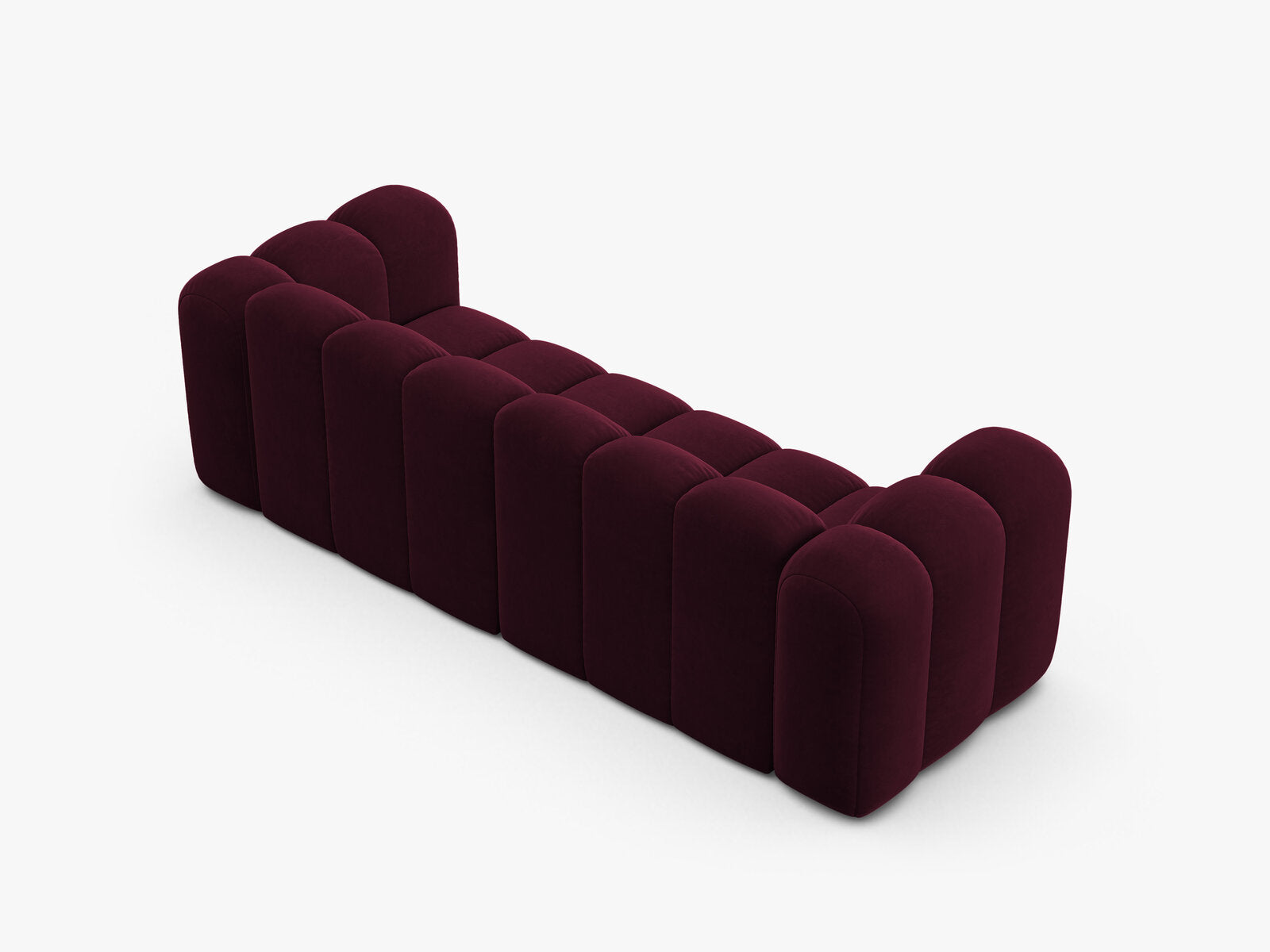 Micadoni Sofa Lupine 3-Sitzer Samt Venus Burgunder
