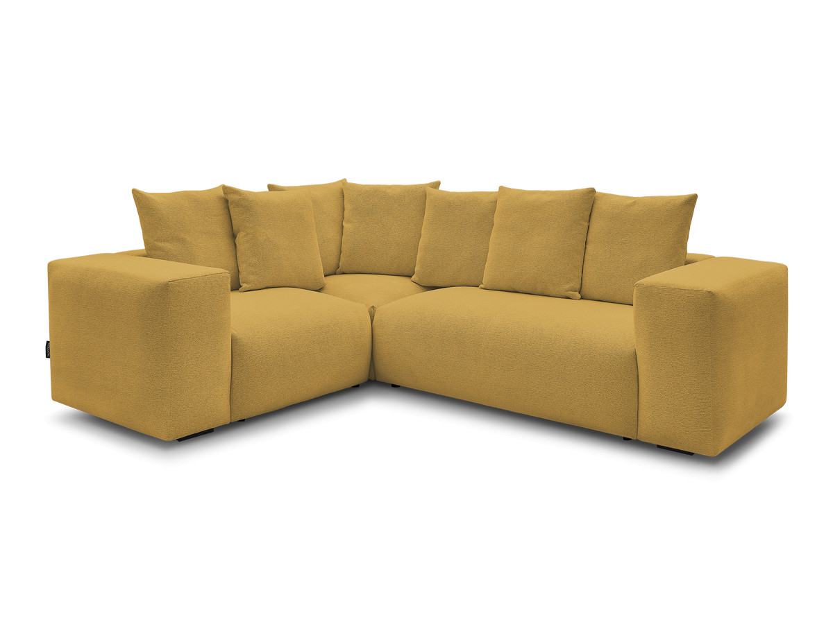Bobochic Voltaire Ecksofa 268 × 214 cm Melange-Stoff Gelb Ecke links