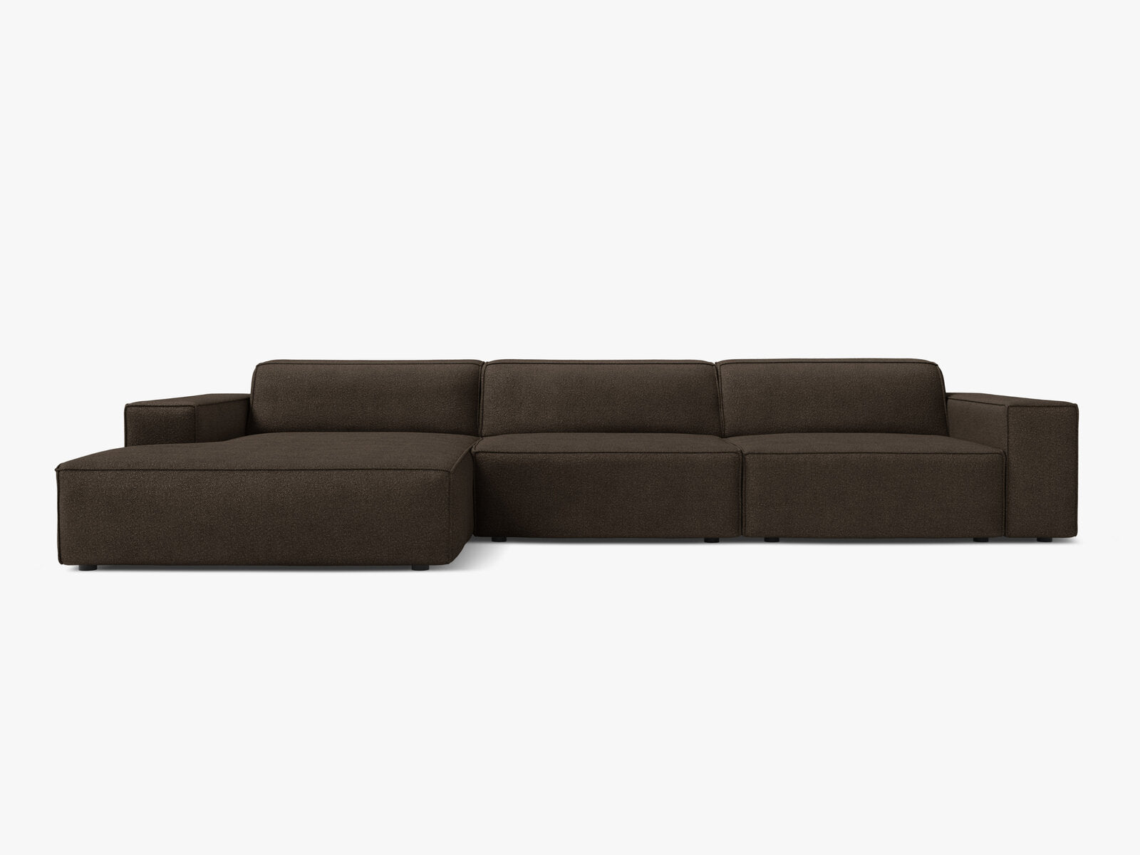 Micadoni Ecksofa Jodie 4-Sitzer Links Boucle Baloo Braun