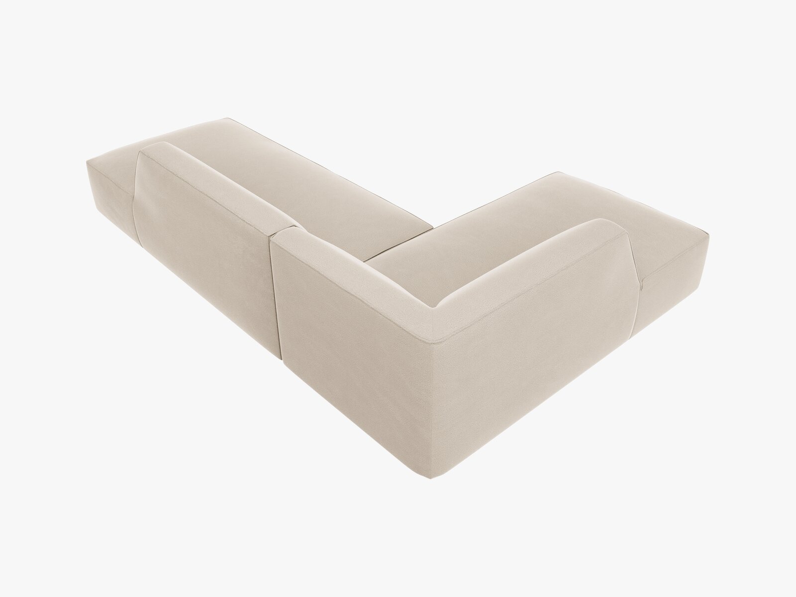 Micadoni Ecksofa Ruby 4-Sitzer Links Samt Salvador Beige