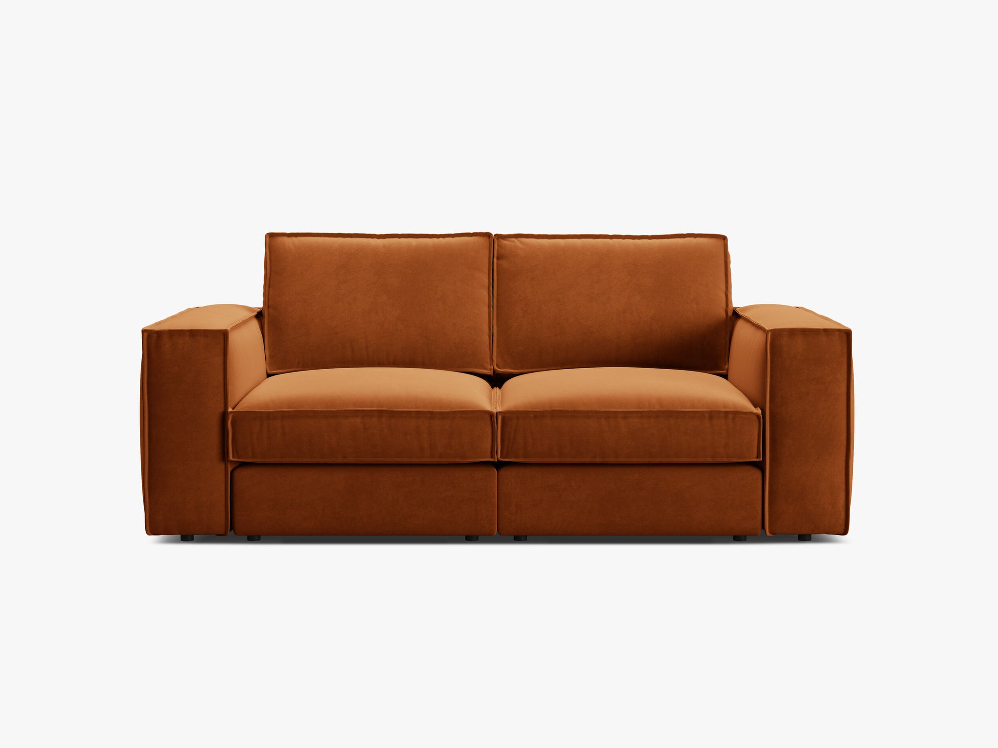 Micadoni modulares Sofa Pola 2-Sitzer Samt Salvador Terrakotta