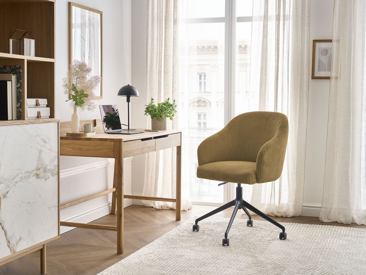 Bobochic Sophie Bürostuhl Cordsamt Gelb
