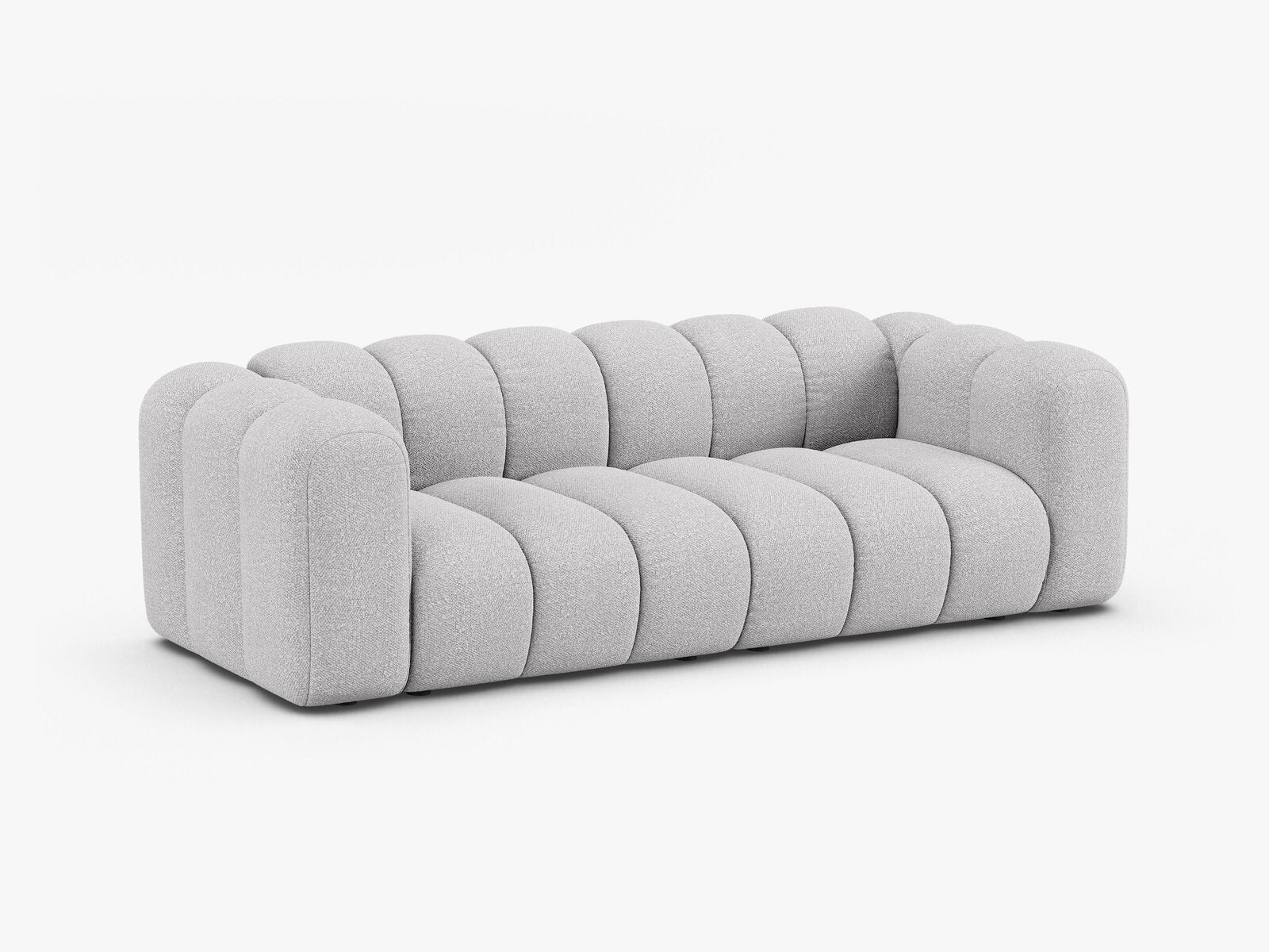 Micadoni Sofa Lupine 3-Sitzer Boucle Baloo Hellgrau