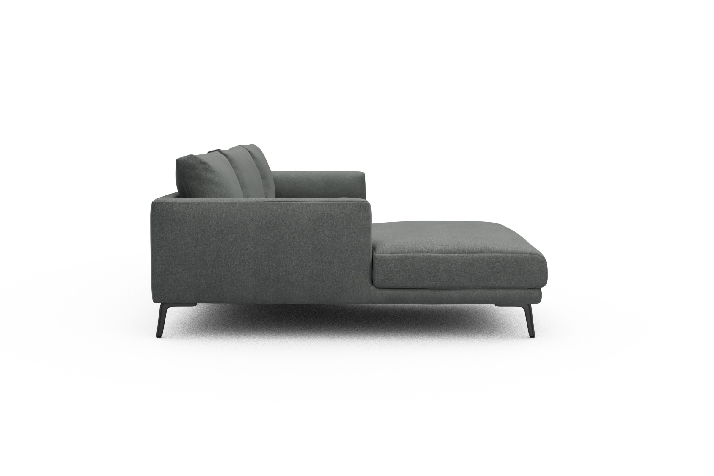 Ecksofa Karl Chaiselongue links mit 2,5-Sitzer Satya-Steel