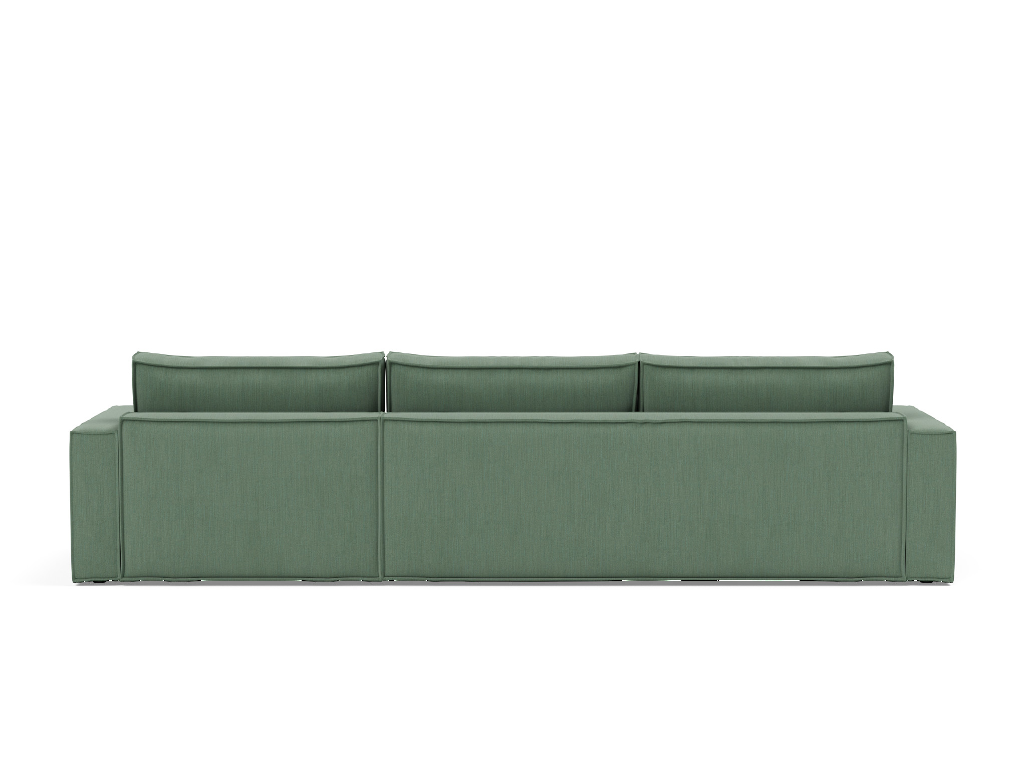 Schlafsofa Newilla mit Chaiselongue Flachgewebe Elegance 518-Green