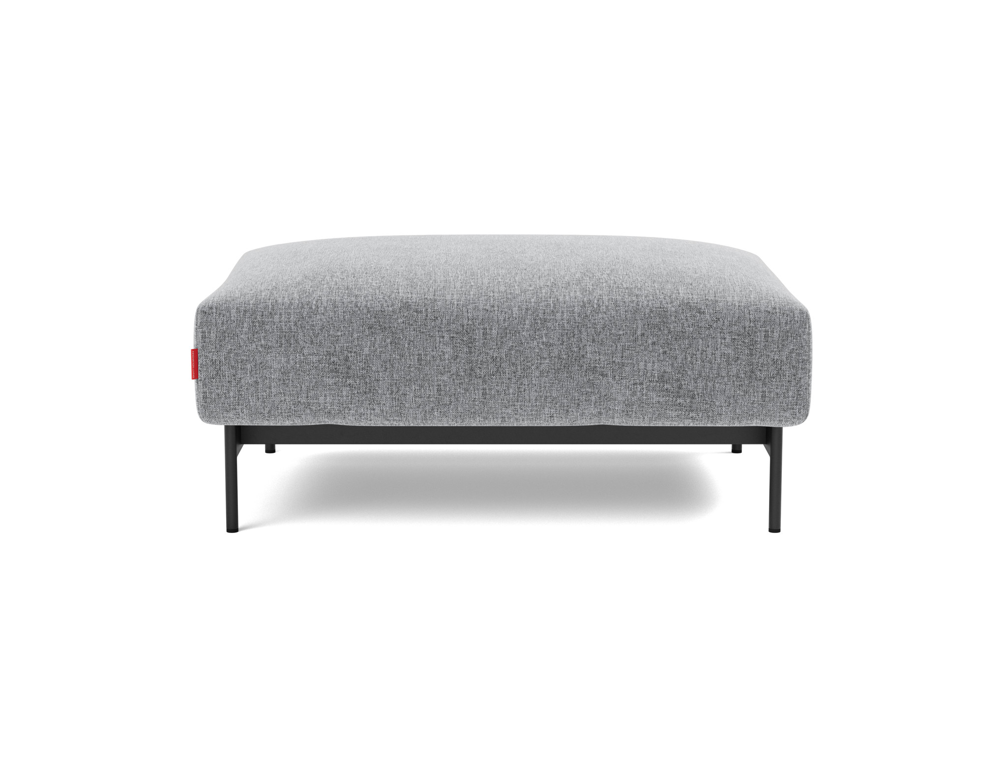 Hocker Malloy Strukturierter Stoff Twist 565-Granite Beine Schwarzes Metall