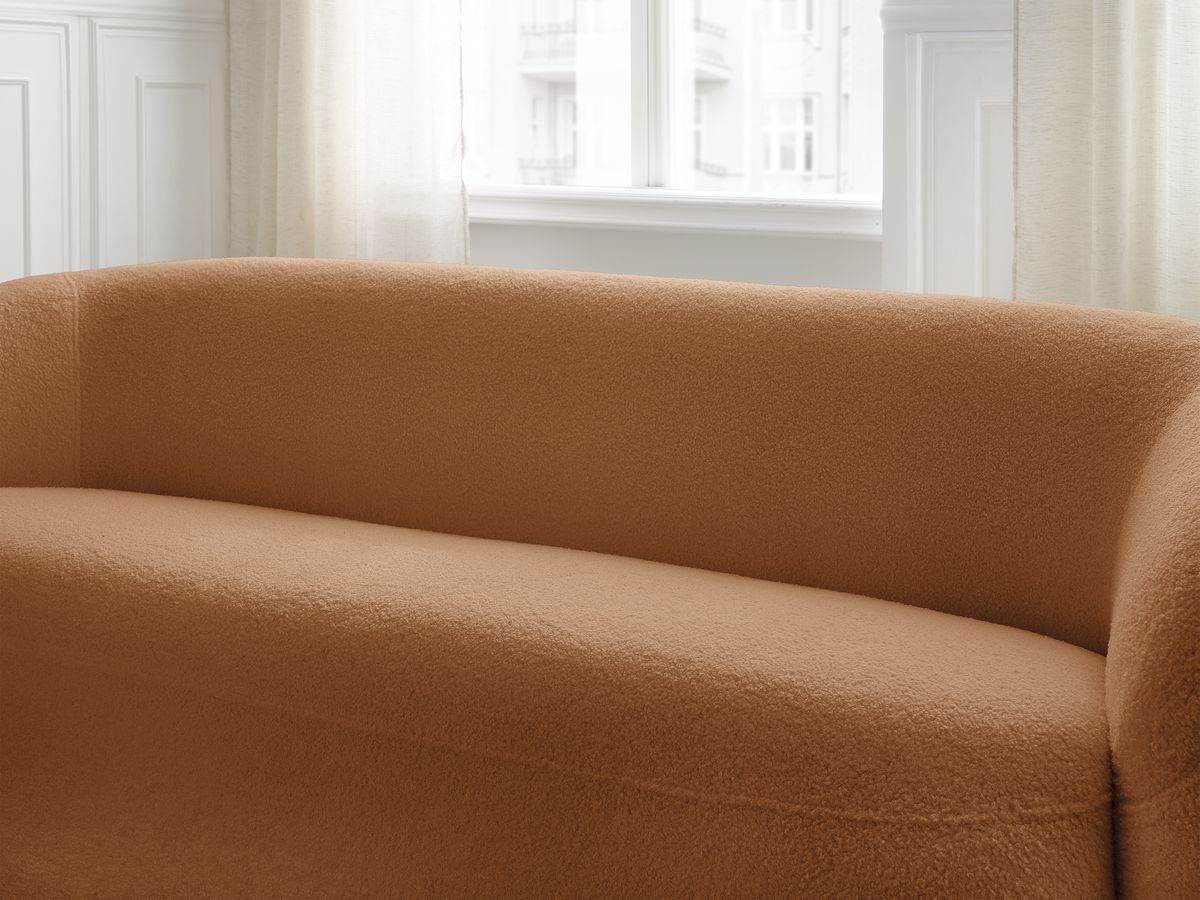 Bobochic Elina Sofa 3-Sitzer Bouclé-Stoff Orange
