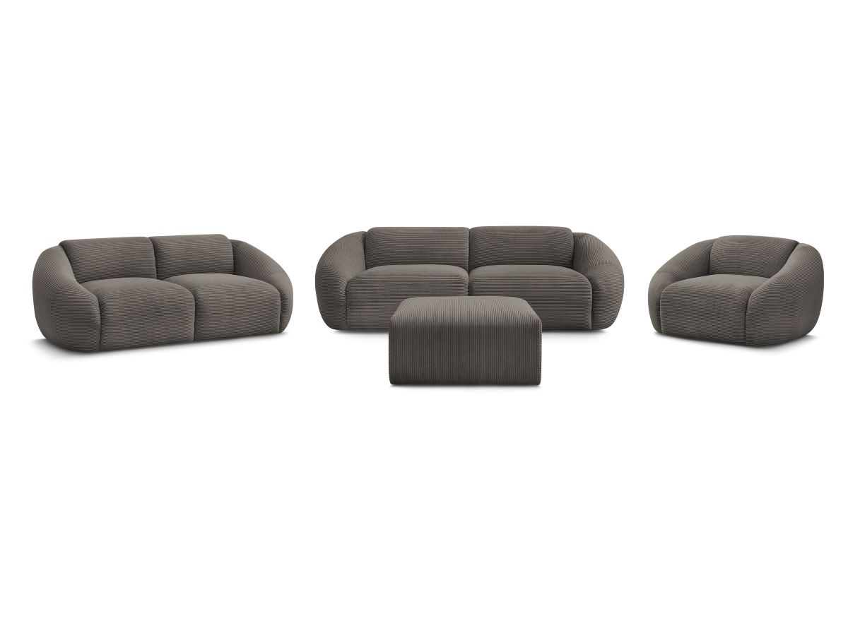 Bobochic Tina Sofa 7-Sitzer mit Pouf Cordsamt Taupe