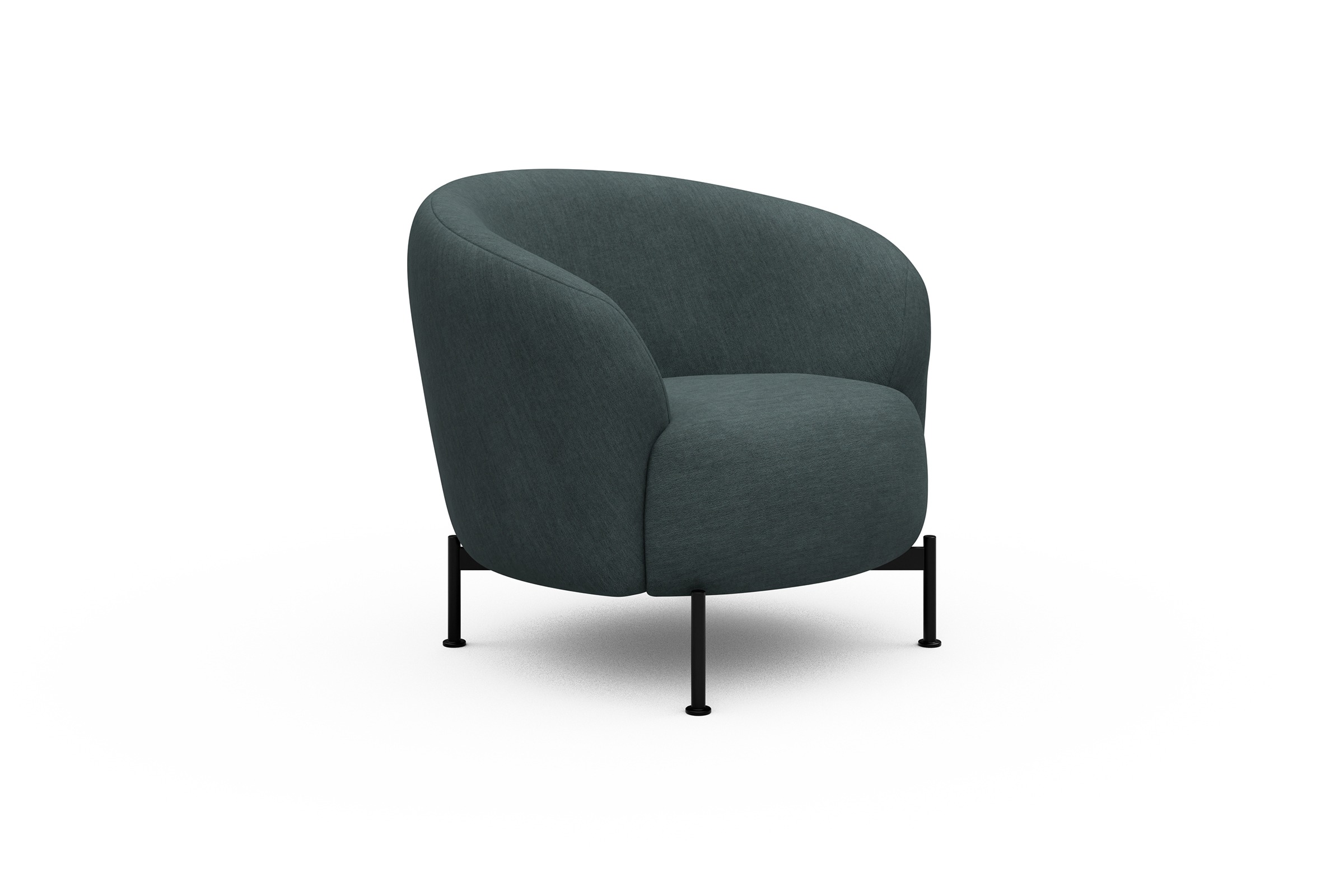 Sessel Ronda X-Metallgestell Schwarz Vivus-Blue