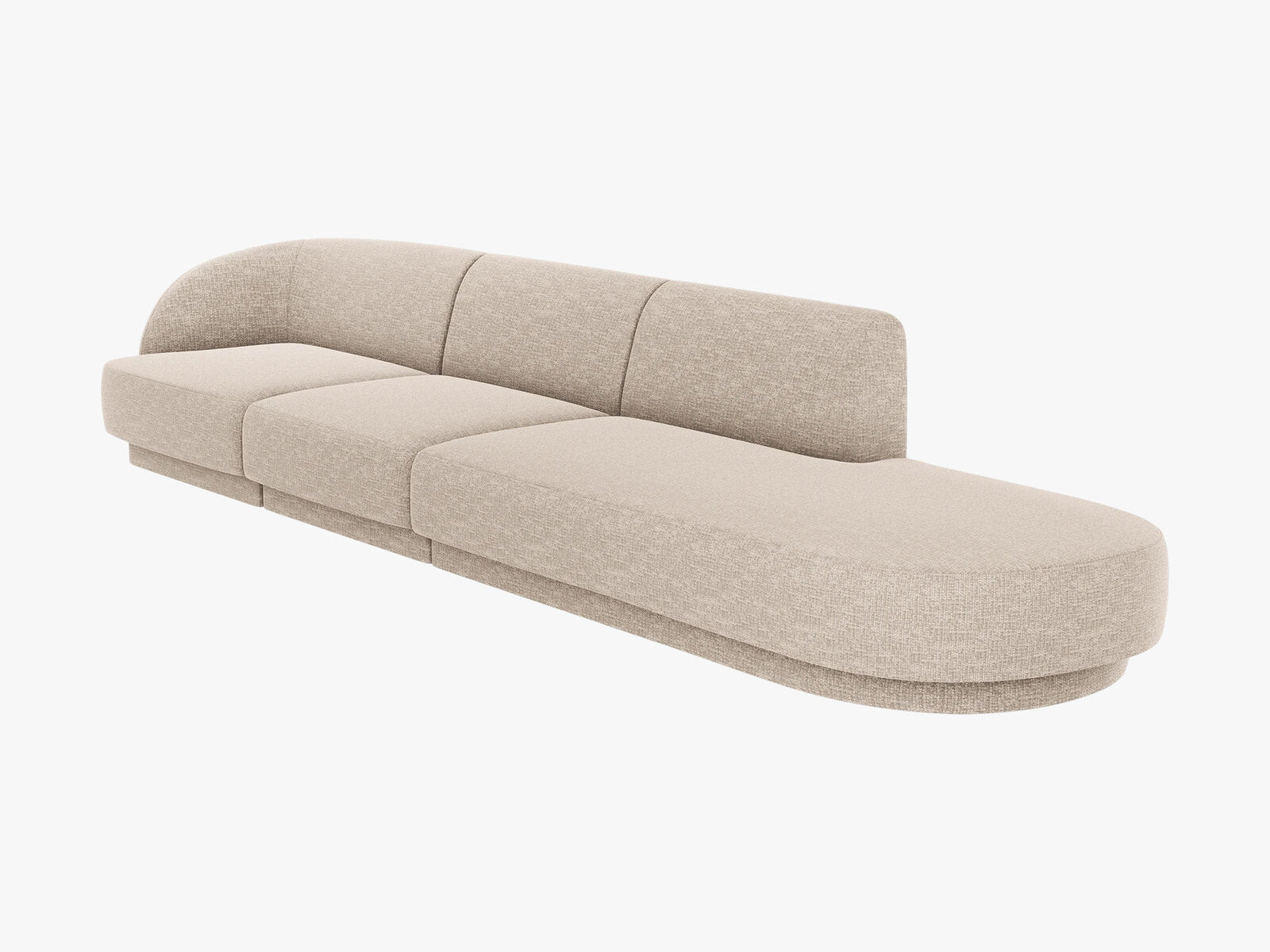Micadoni Sofa Miley 4-Sitzer Rechts Chenille Haga Beige