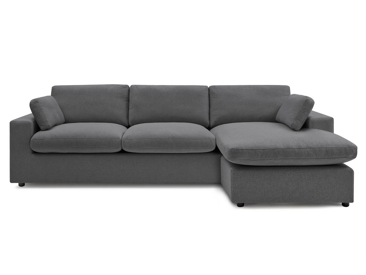 Bobochic Belair Ecksofa 280 × 139 cm Stoff Dunkelgrau