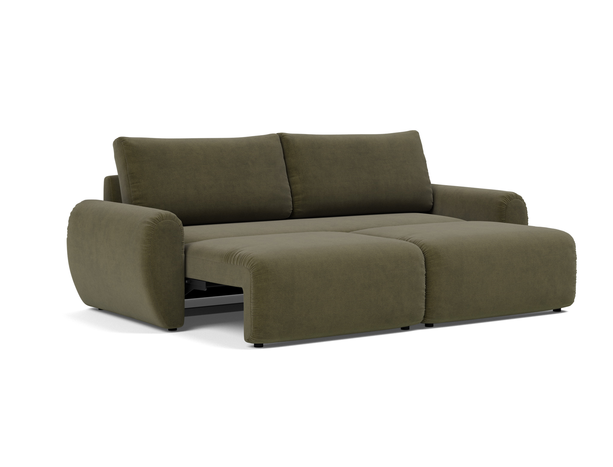 Schlafsofa Norum mit Curve-Armlehnen Kord Cordufine 316-Pine-Green