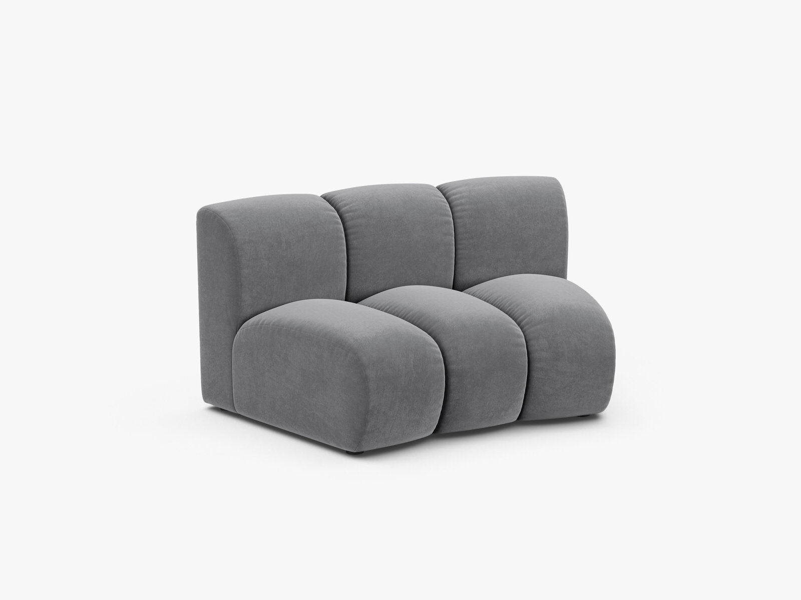 Micadoni Modul Armlos Lupine 1-Sitzer Large Samt Salvador Grau