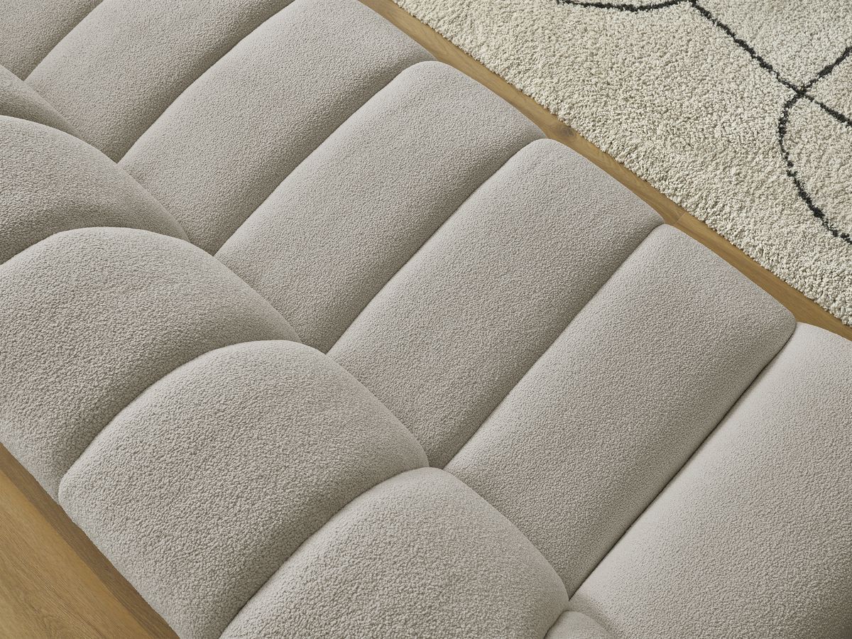 Bobochic Hayden Sofa 3-Sitzer Bouclé-Stoff Taupe