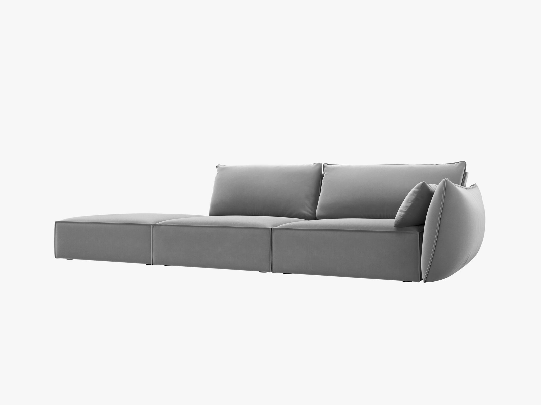 Micadoni Sofa Kaelle 4-Sitzer Links Samt Bluvel Grau