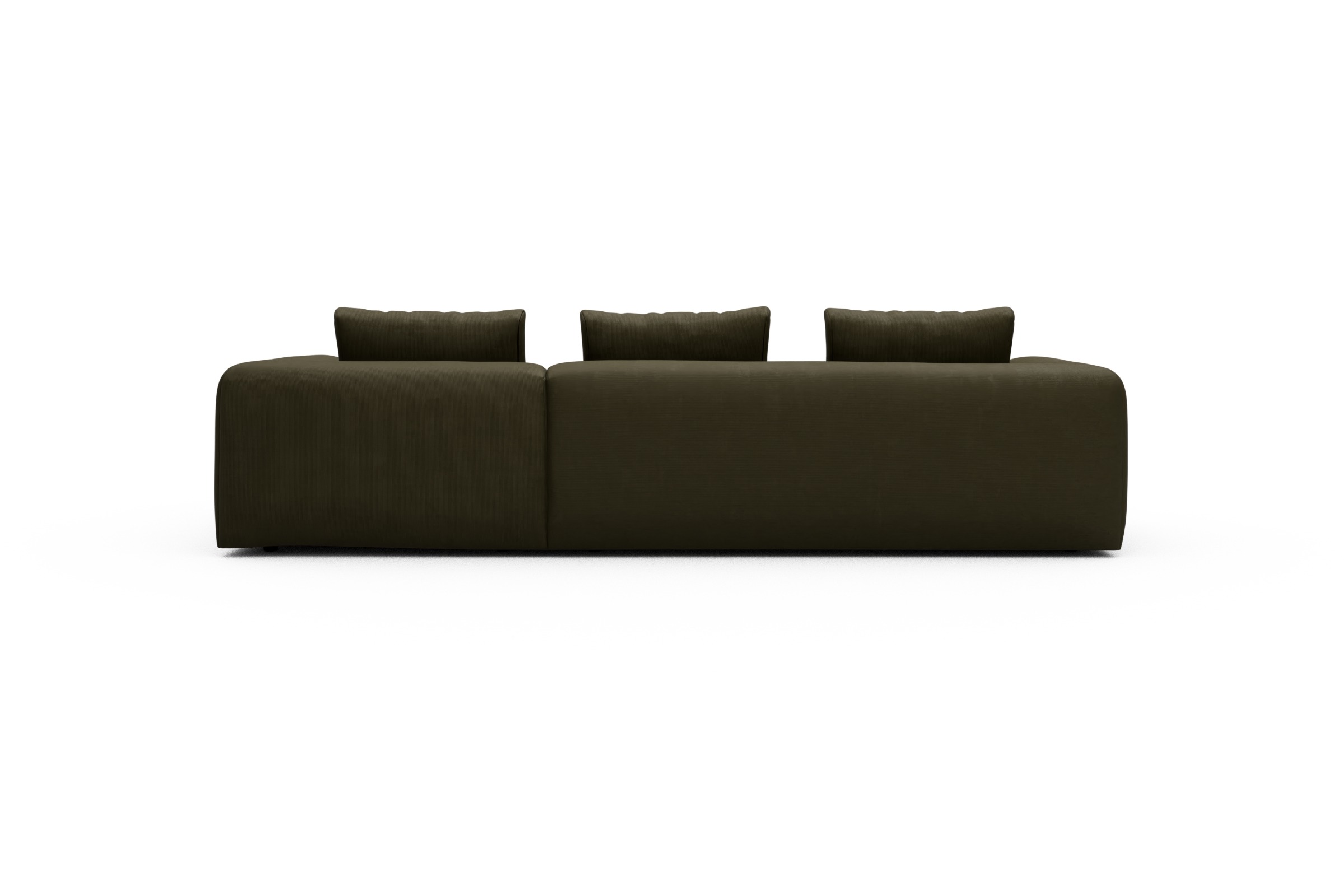 Ecksofa Fred Chaiselongue rechts mit 2,5-Sitzer Cordufine-Pine-Green