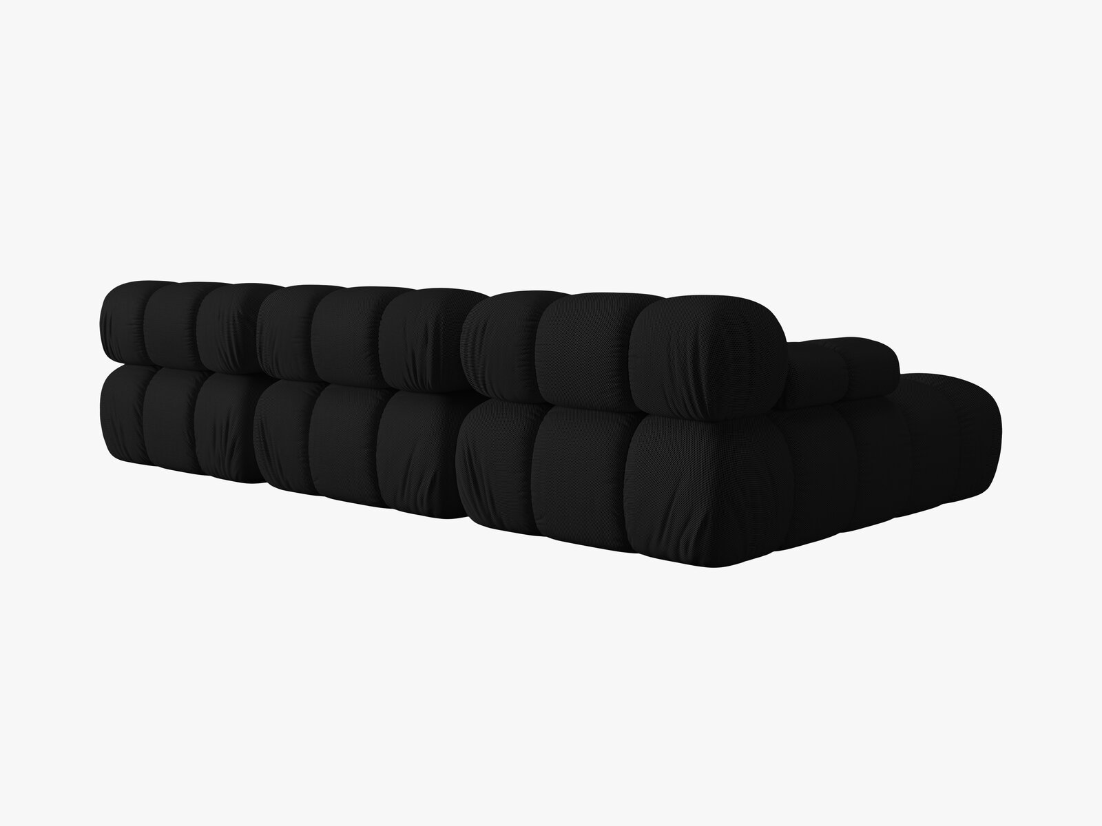 Micadoni Modulares Ecksofa Bellis 4-Sitzer Links 3D-Stoff Sonic Schwarz