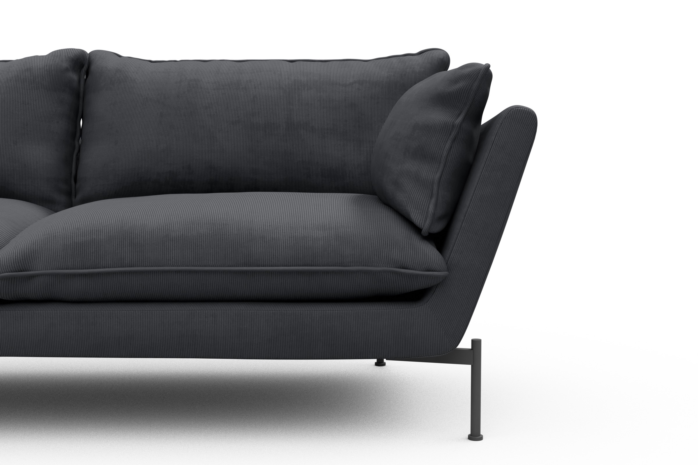 Sofa Anton PREMIUM 3-Sitzer Cordufine-Slate-Grey