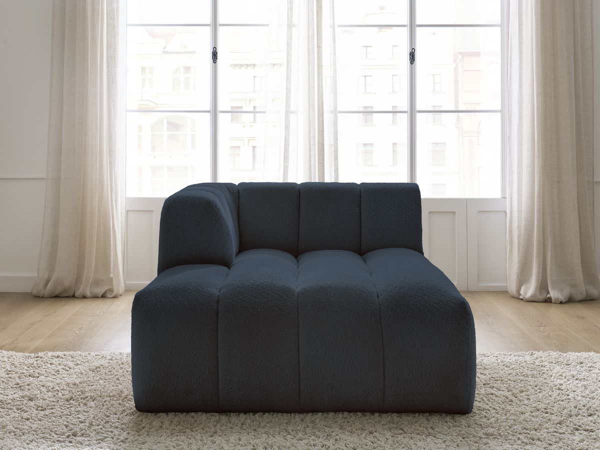 Bobochic Annecy Méridienne-Modul Bouclé-Stoff Dunkelblau Ecke links