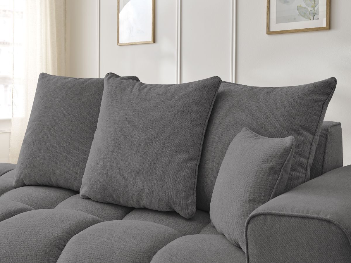 Bobochic Mont-blanc Sofa 4-Sitzer Melange-Stoff Dunkelgrau Armlehne rechts