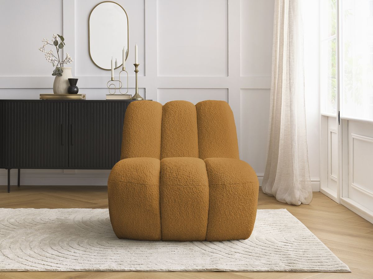 Bobochic Janissaire Sessel 81 × 90 cm Bouclé-Stoff Gelb