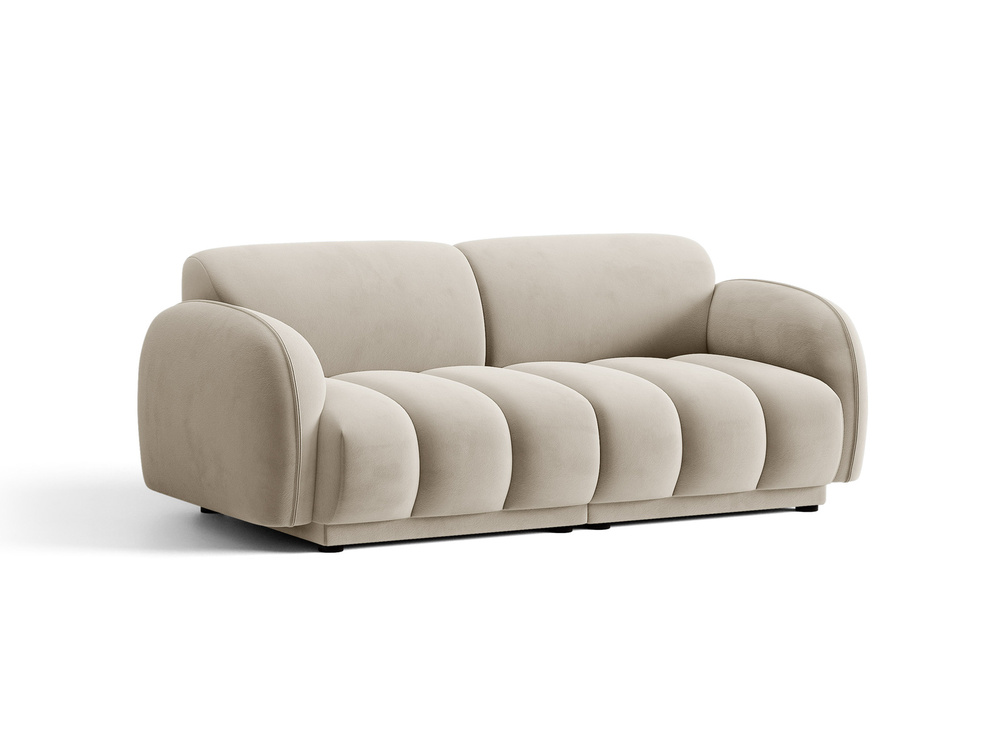 Cosmopolitan Design Sofa Bilbao 3-Sitzer Samt Casino Helles Beige