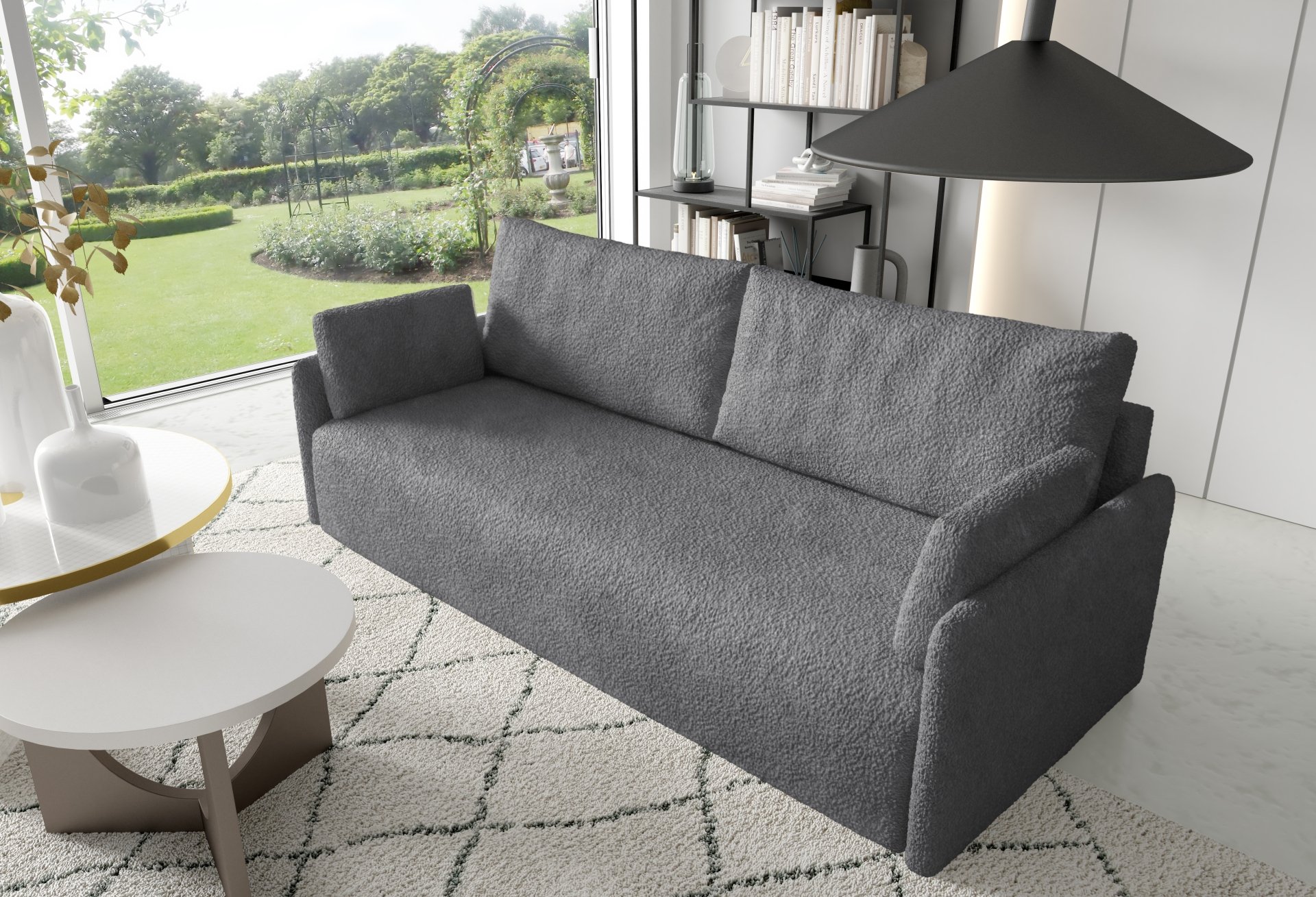 Mino 3-Sitzer Abriamo Bouclé Schlafsofa