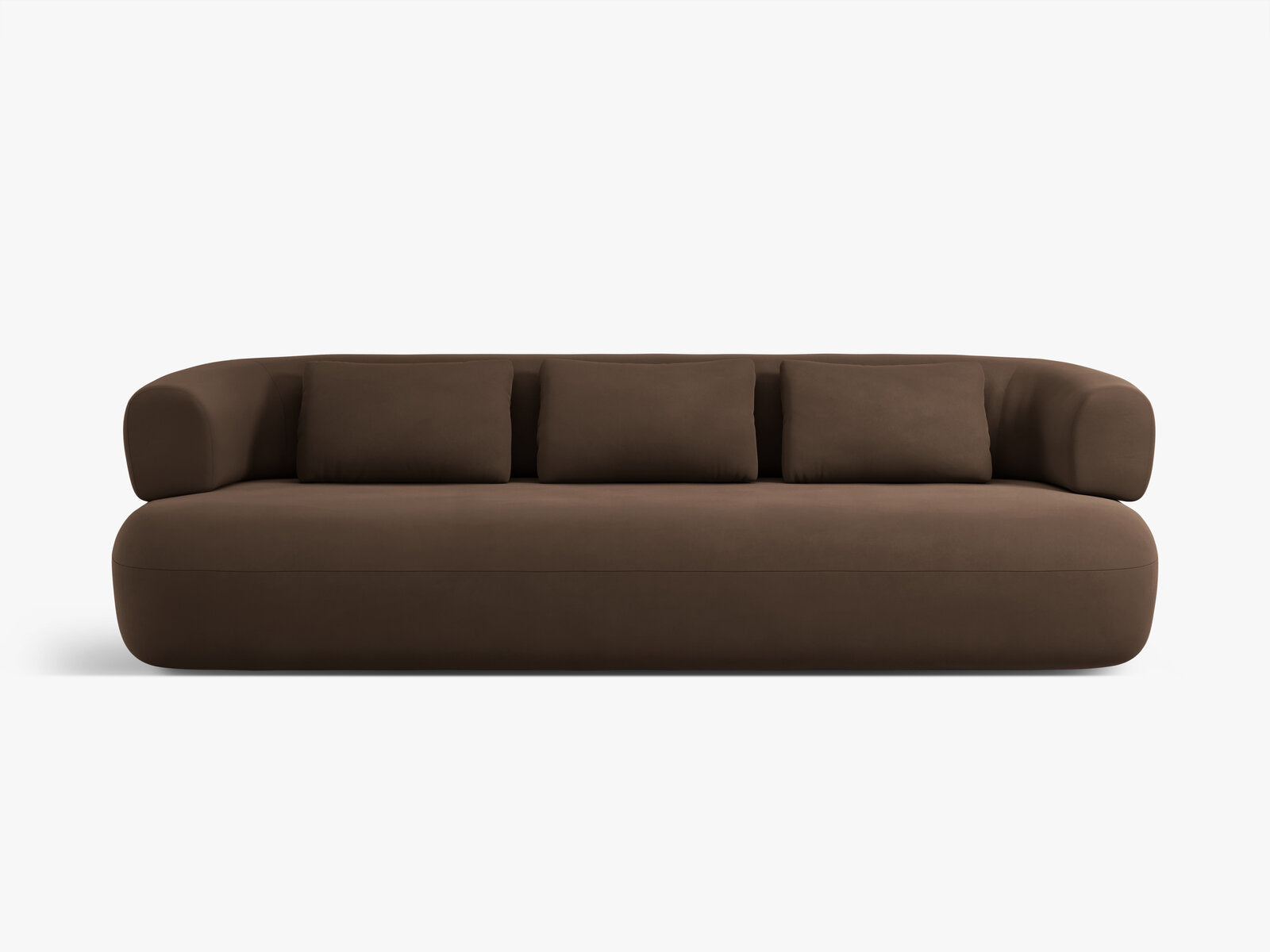 Micadoni Sofa Jenny 4-Sitzer Samt Salvador Schokolade