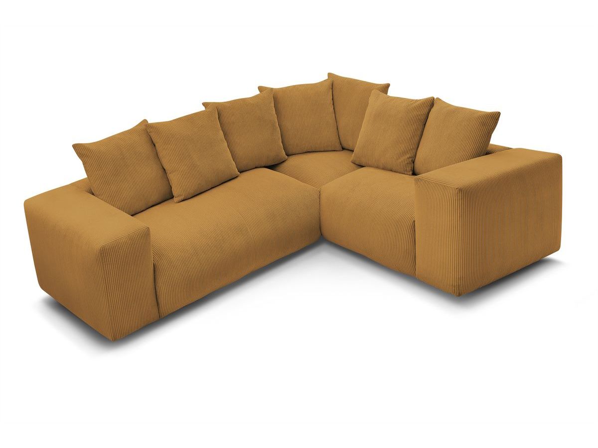 Bobochic Voltaire Ecksofa 268 × 214 cm Cordsamt Gelb Ecke rechts