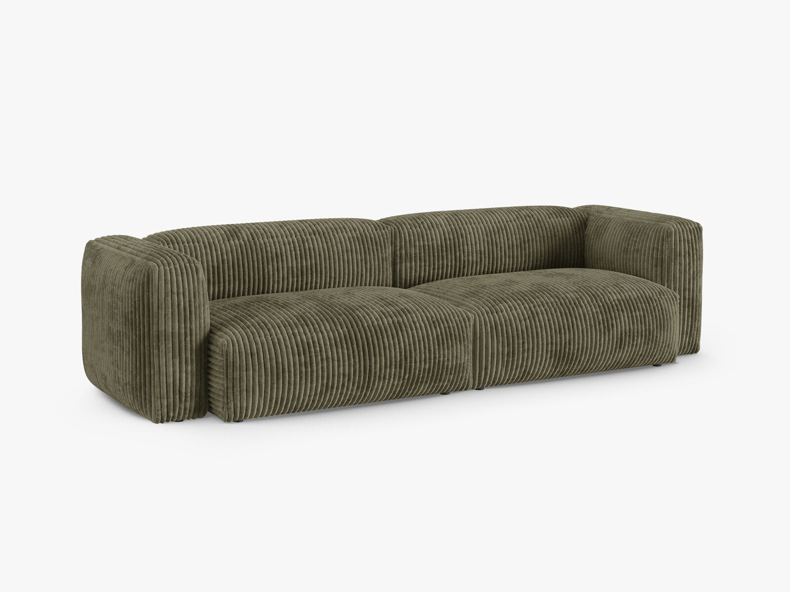Micadoni Sofa Martina 4-Sitzer 90cm Sitztiefe Kord Tilia Moßgrün