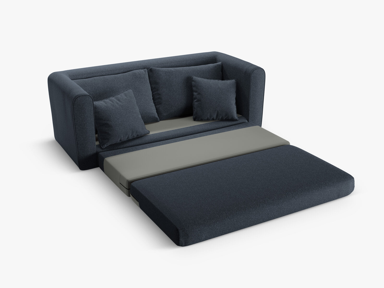 Micadoni Sofa Lido 2-Sitzer Strukturierter Stoff Dunkelblau
