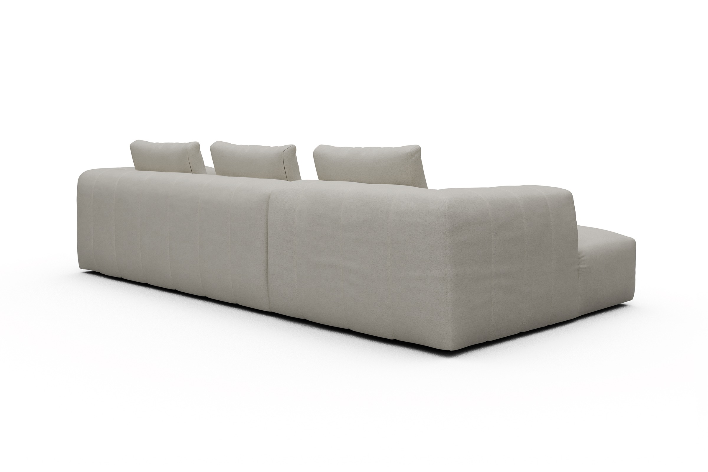 Ecksofa Hugo 2,5-Sitzer Armlehne rechts mit Chaiselongue Denari-Clean-Beige