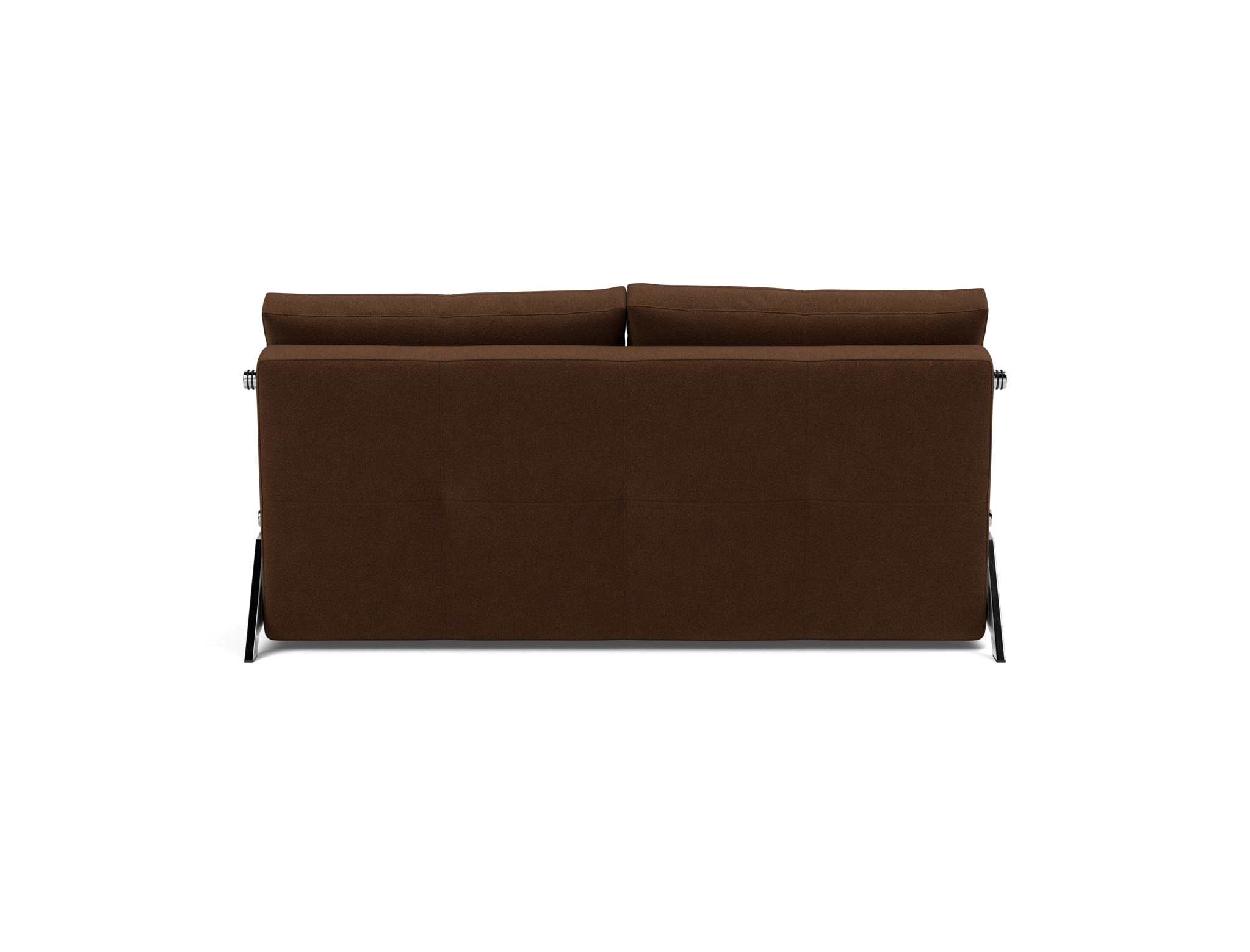 Schlafsofa Cubed 160 Strukturierter Stoff Taura 359-Cappuccino Beine Chrom
