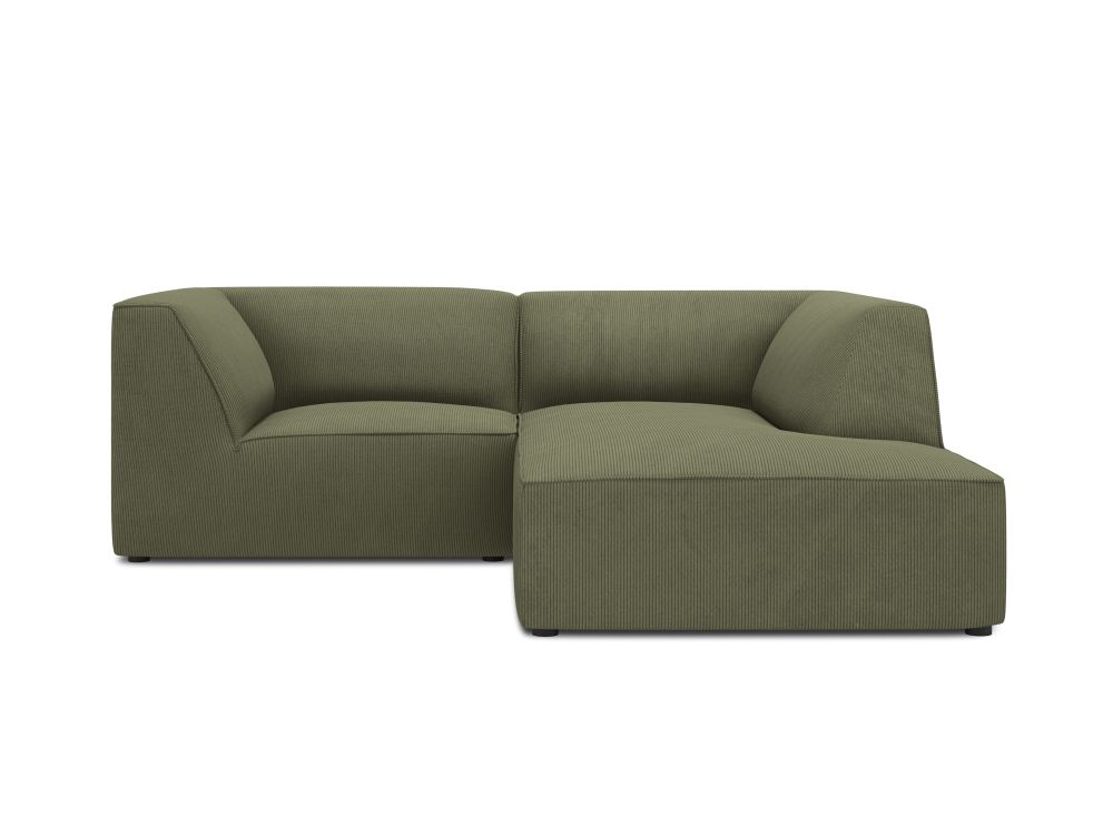 Cosmopolitan Design Ecksofa Siena 3-Sitzer Kord Scala Grün Rechts